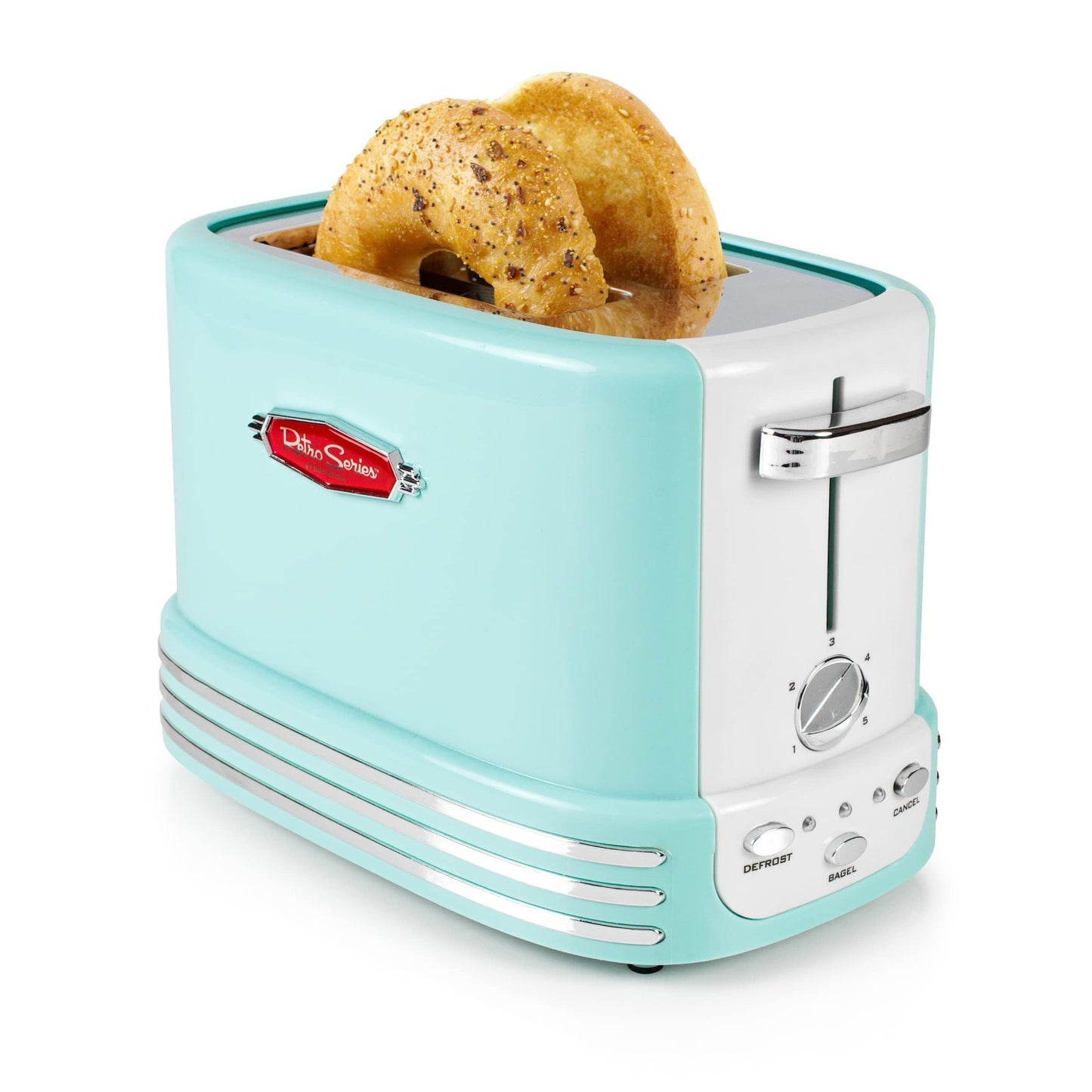 Wide 2 Slice Toaster for Bread, Bagels & Muffins   5 Browning Levels, Aqua1