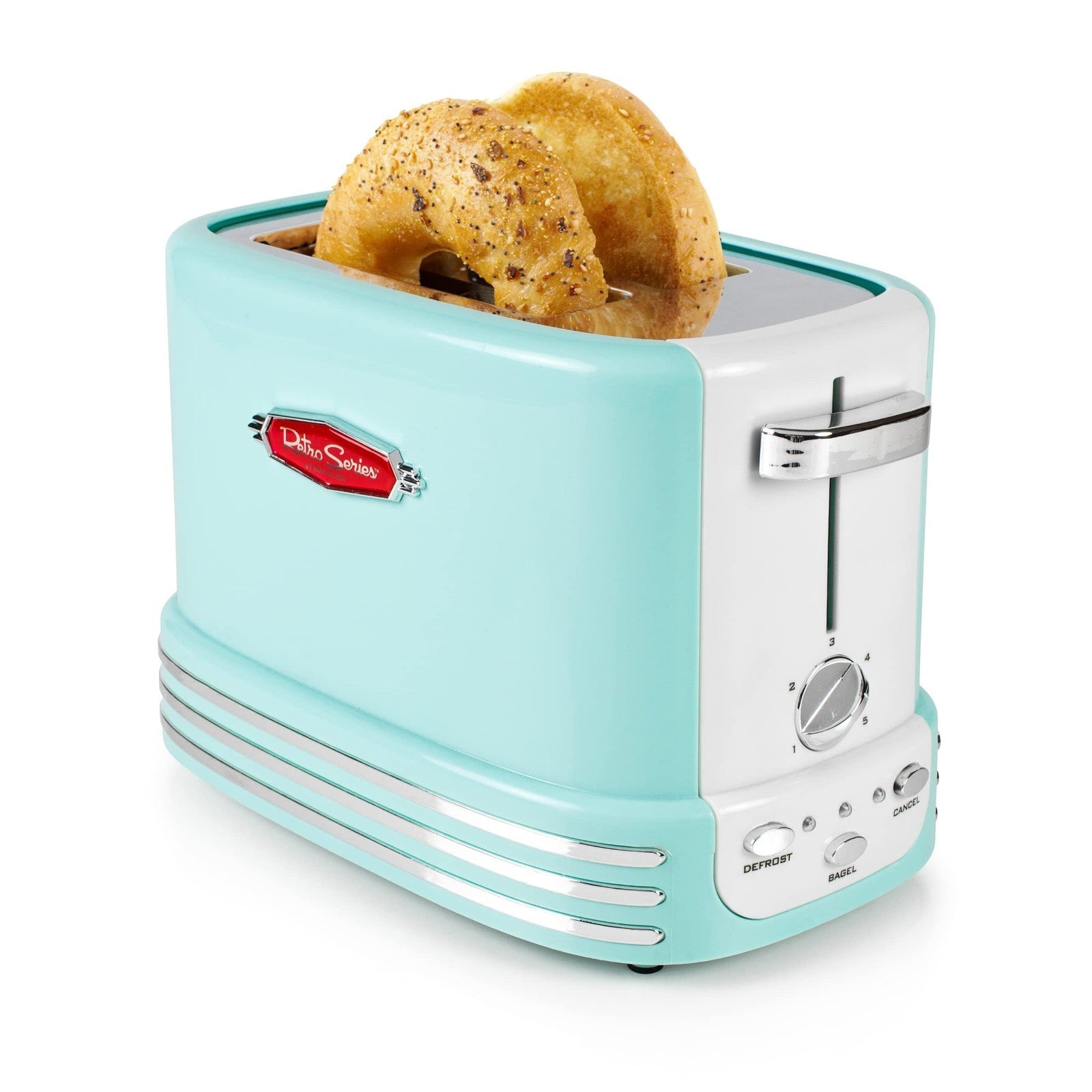 Wide 2 Slice Toaster for Bread, Bagels & Muffins   5 Browning Levels, Aqua1