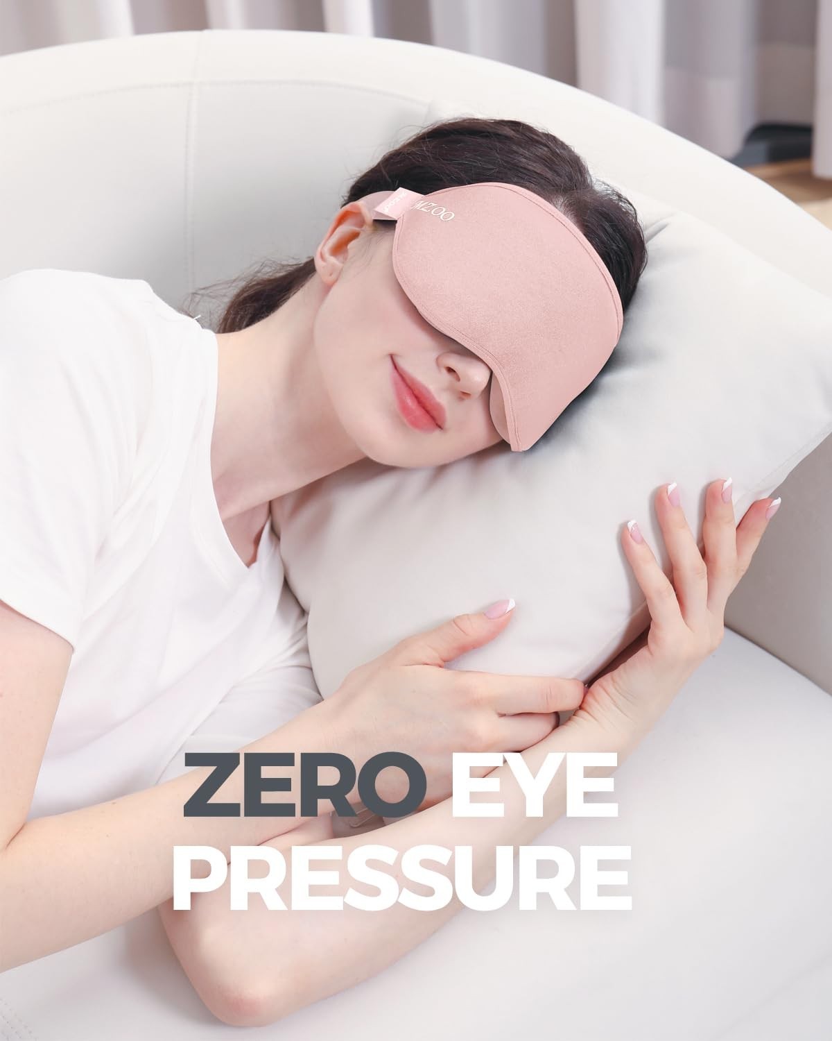 3D Luxury Sleep Mask for Side Sleepers | Soft Eye Cover, Light Blocking, Travel3