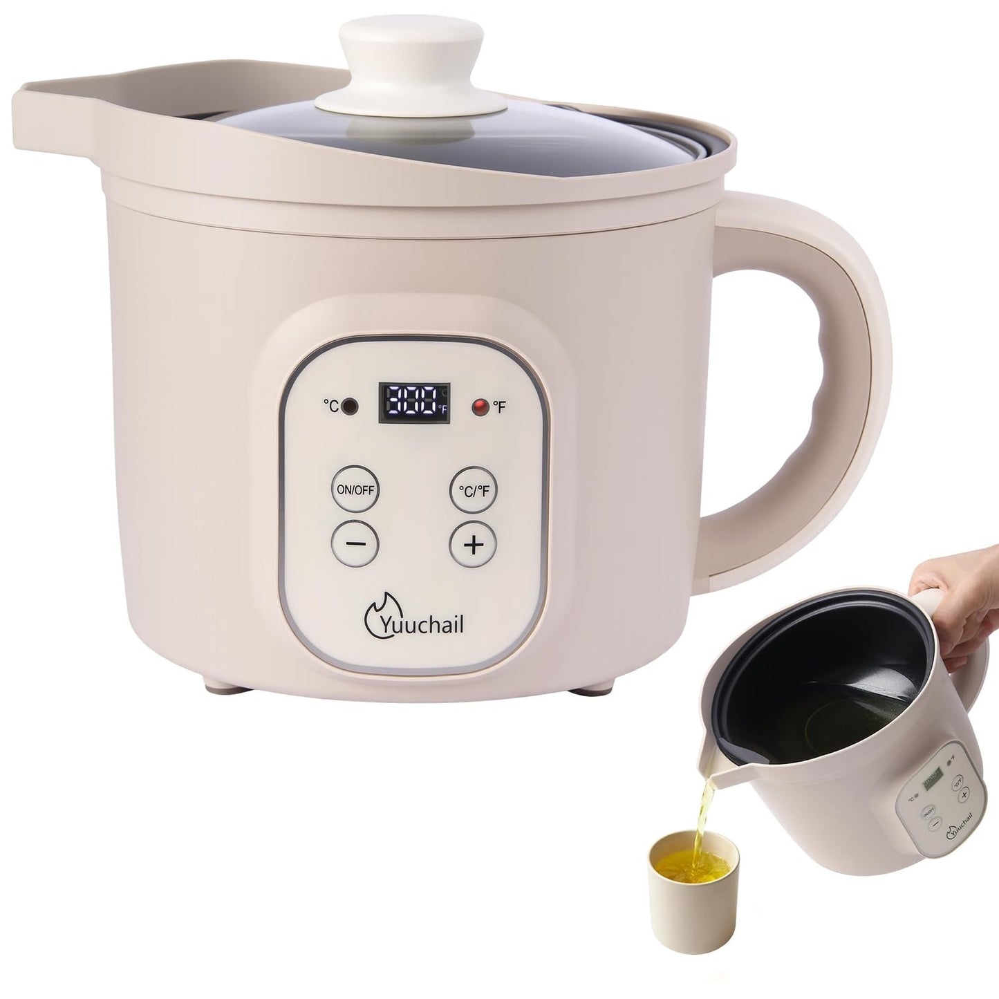 Electric Wax Melter 1.6QT with Digital Display, Temp Control 90-300°F, Auto Shut1