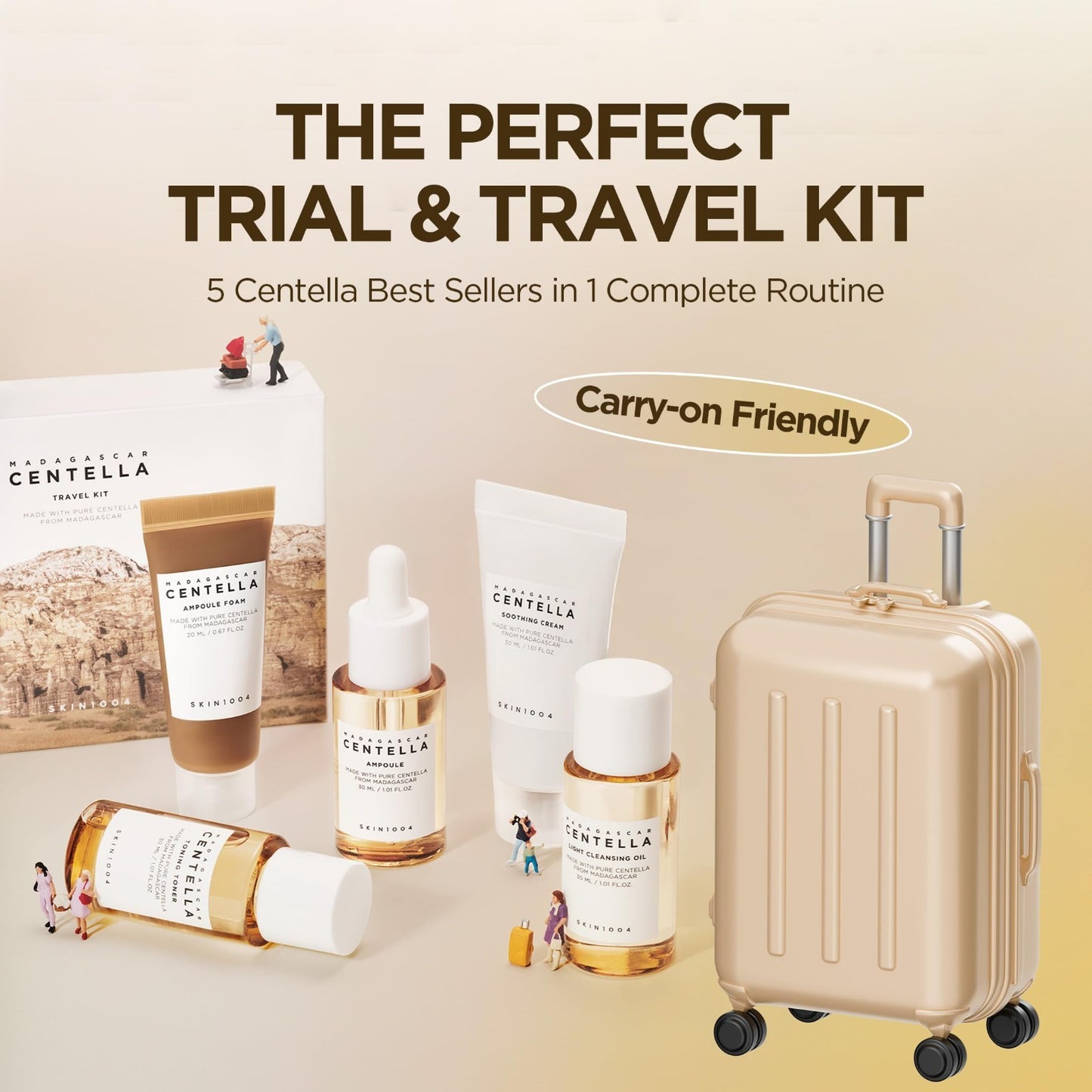 Korean Skin Care Travel Kit   Centella Essence Set of 5, Travel Size Essentials6