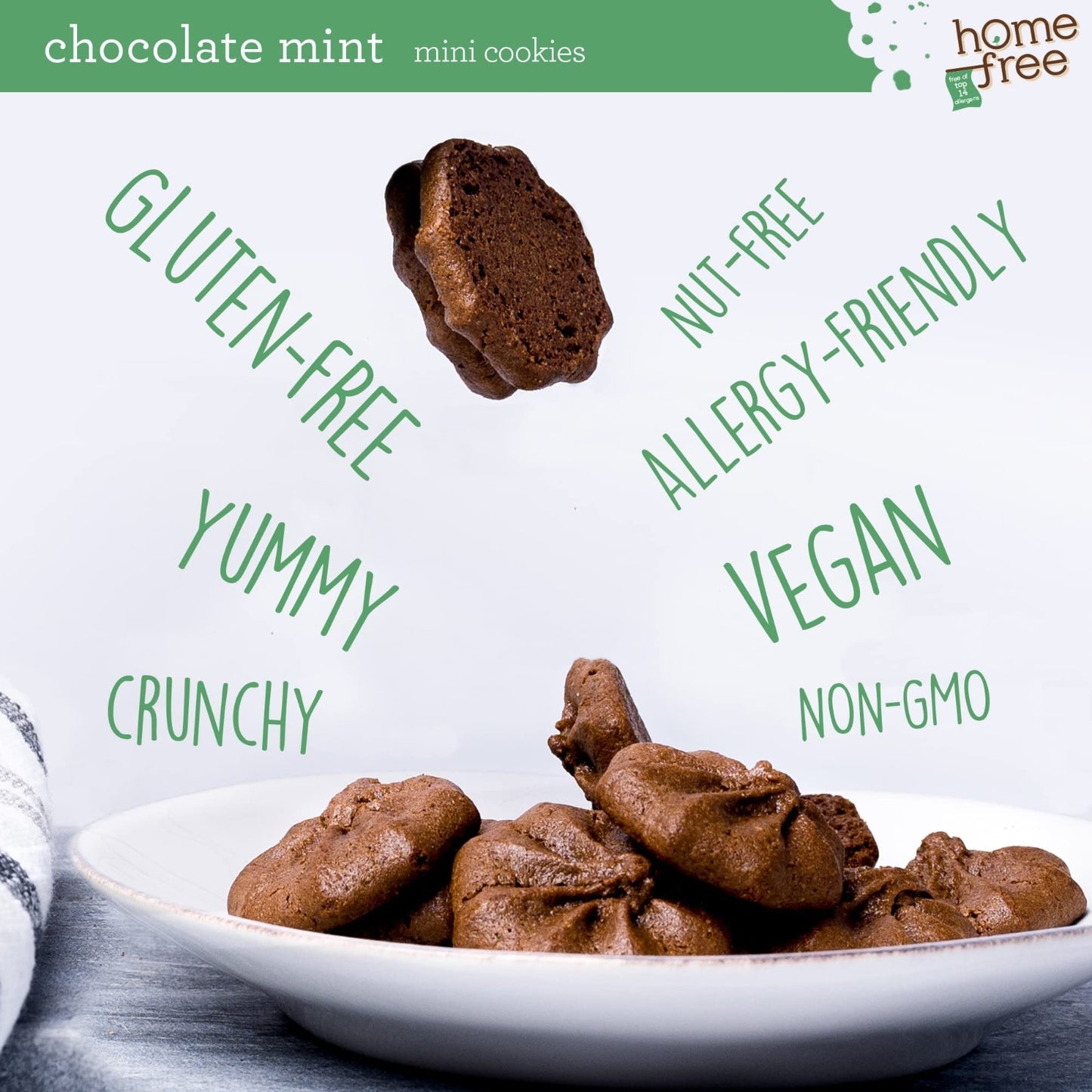 Nut Free Gluten Free Vegan Chocolate Mint Mini Cookies 3 lb Bulk - Allergy Frien4