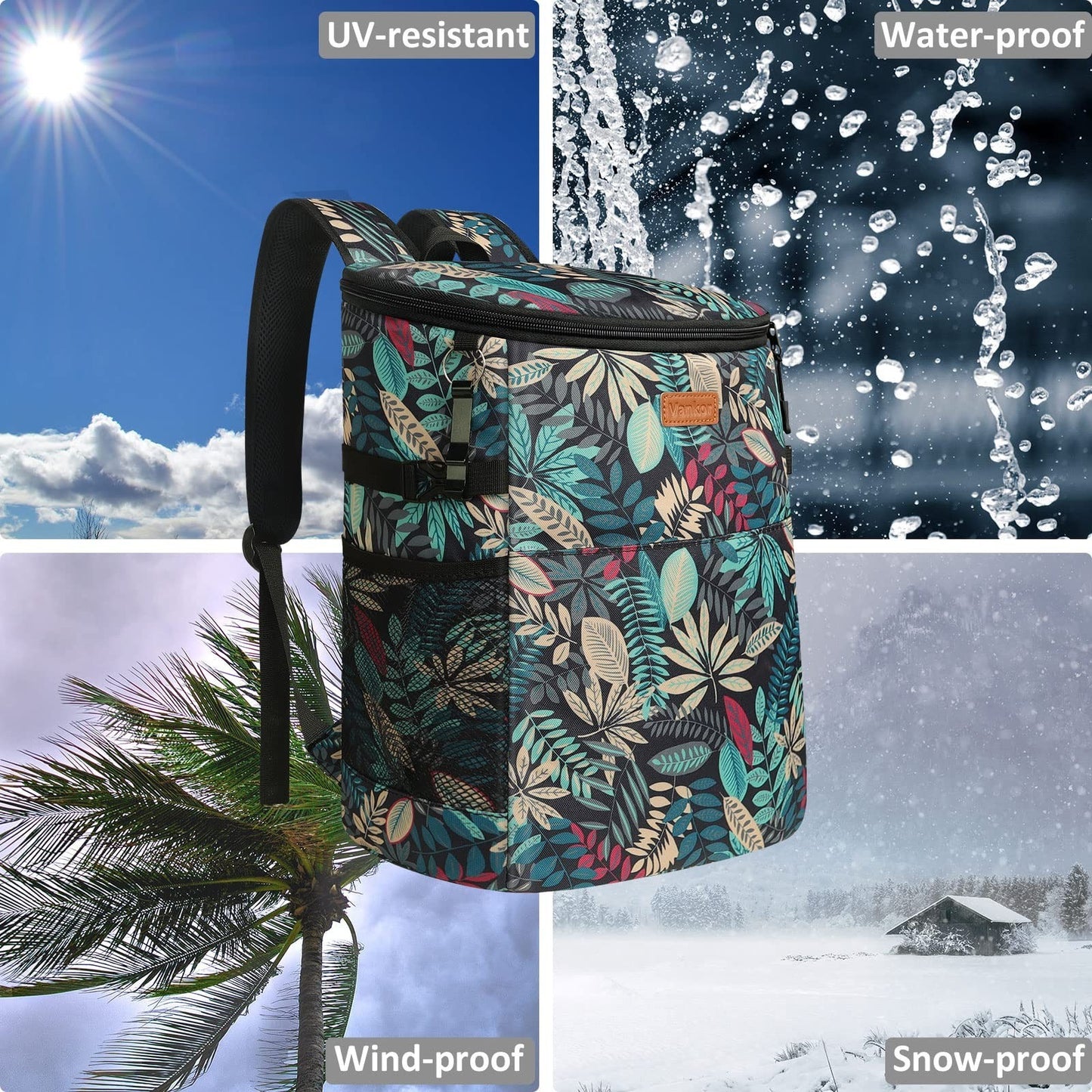 Insulated Camping Cooler Backpack - Holds 30-45 Cans, Waterproof & Leak Proof, I6