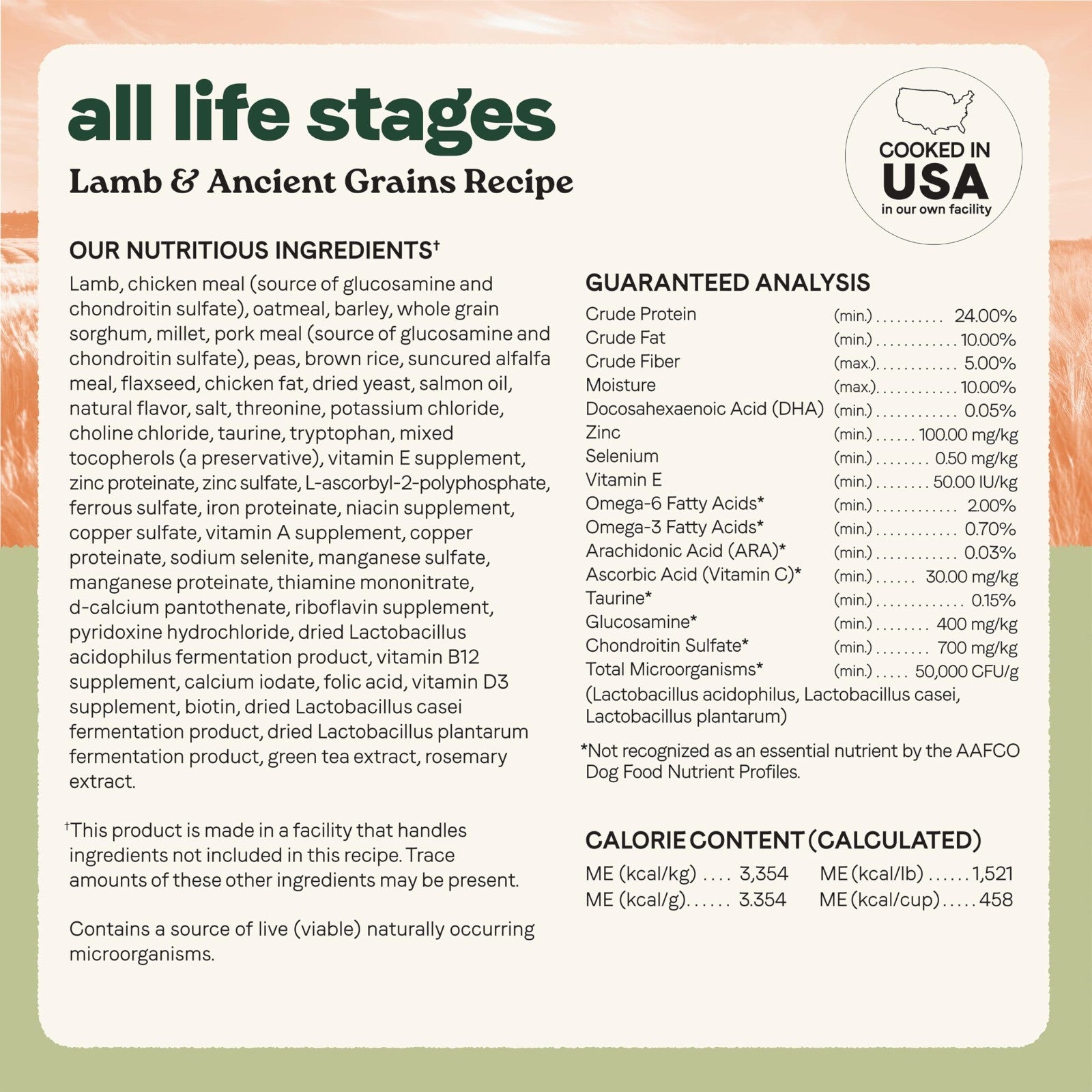 Premium All Life Stages Dog Food, Real Lamb & Ancient Grains, 27 lb Bag5