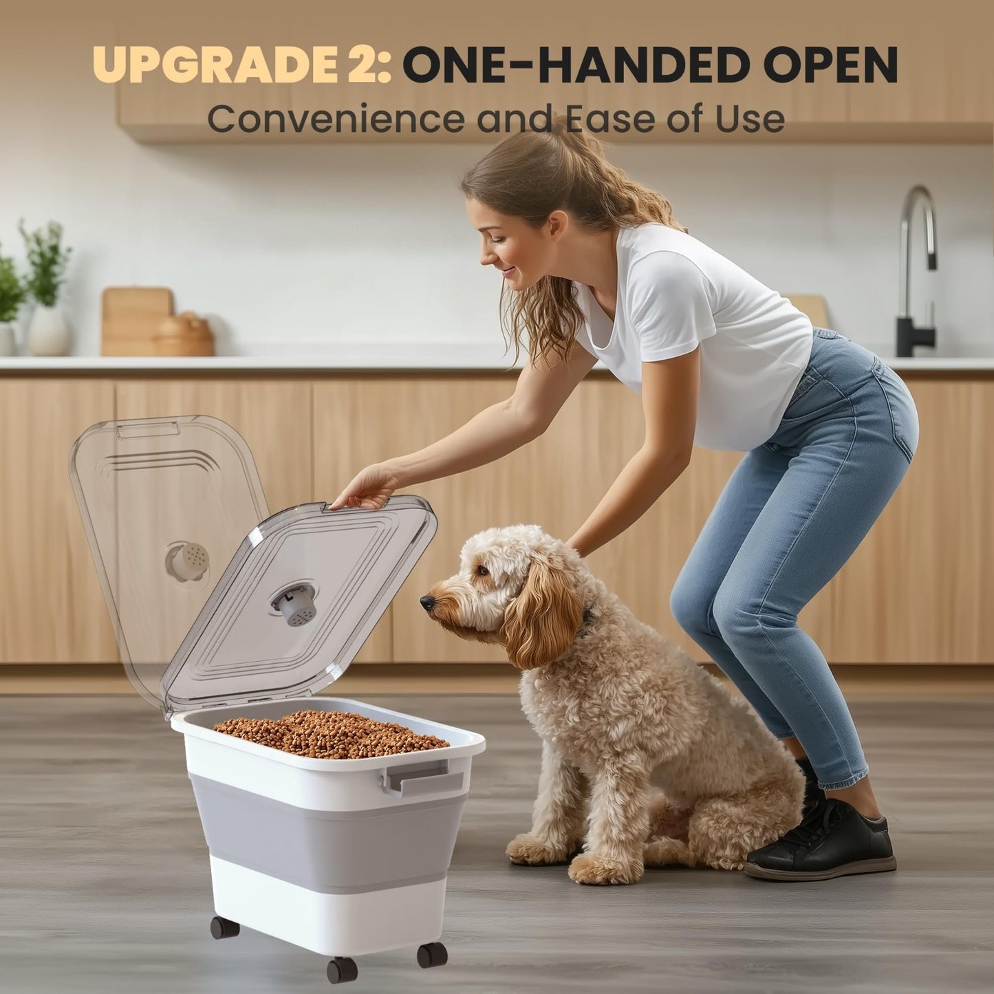Collapsible Dog Food Storage Container for 20 23 Lbs, Airtight & Durable2