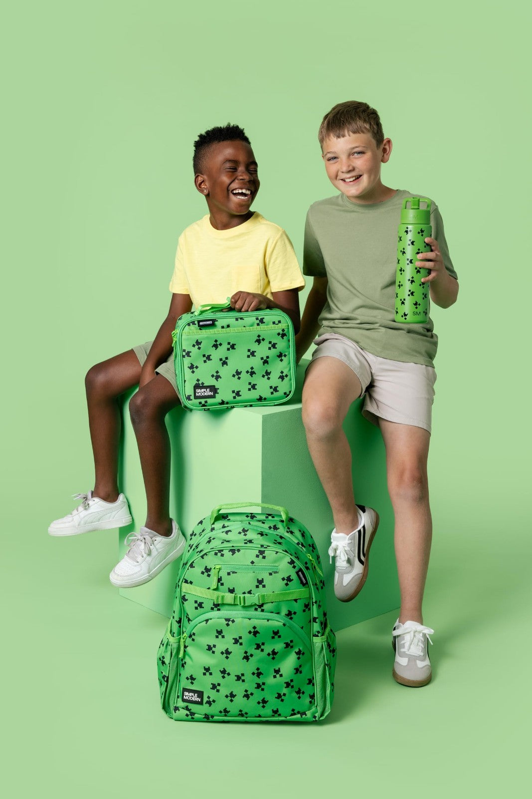 12L Minecraft Backpack for Kids | Cute Creeper Bookbag & Laptop Carrier | Fits L3