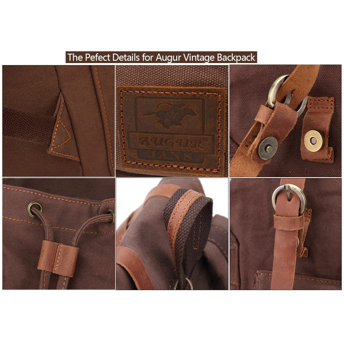 High Capacity Vintage Canvas Backpack for School, College, Hiking & Travel   Fit5