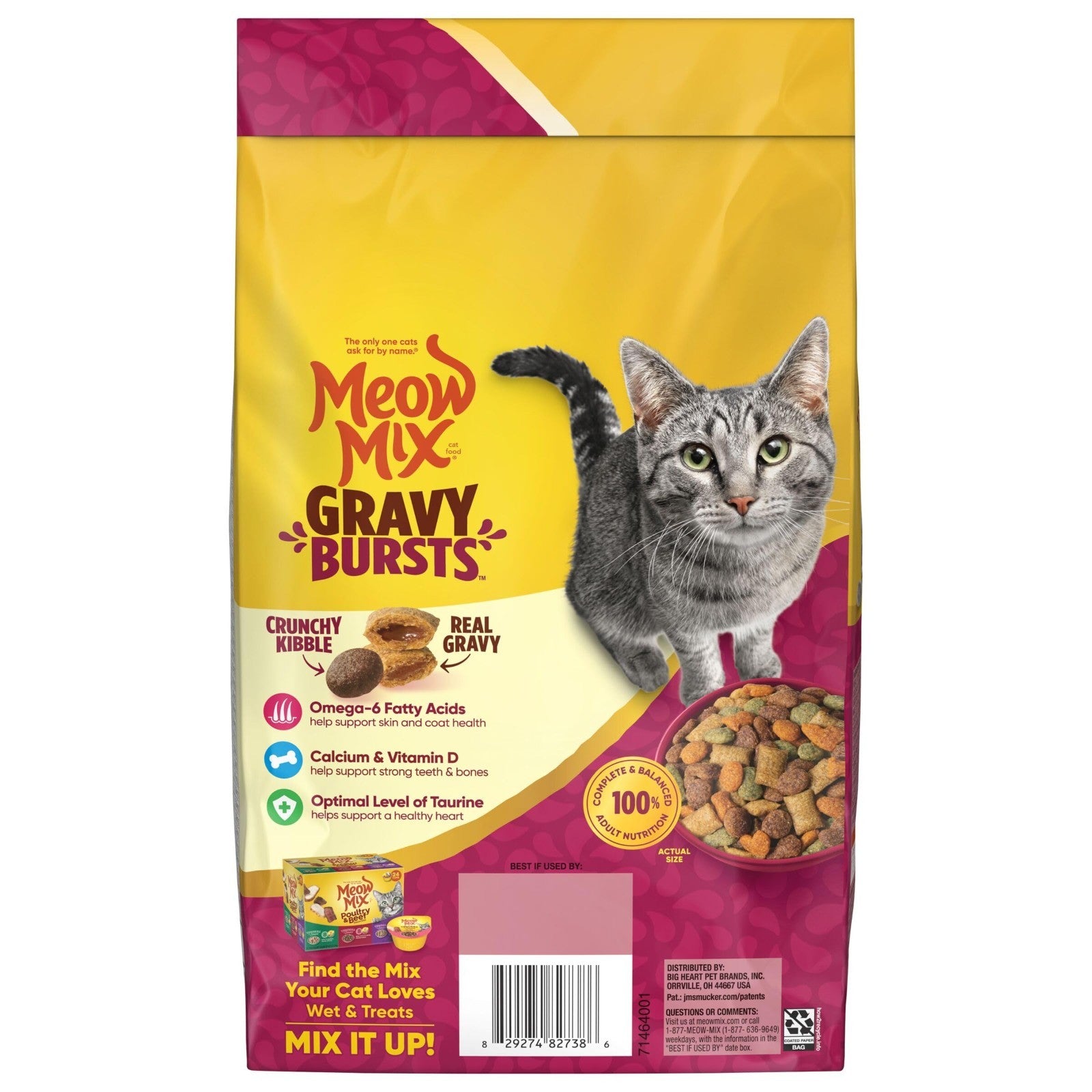Savory Chicken Gravy Bursts Dry Cat Food, 3 lb Bag, Pack of 2   Grain Free Treat2
