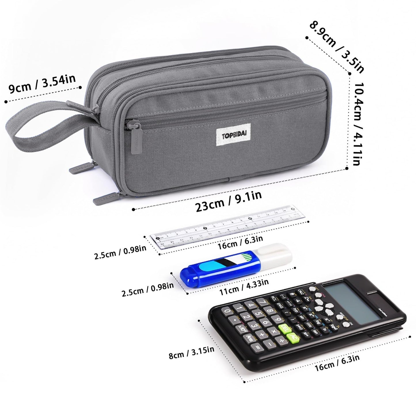 Large Pencil Case Pouch for Kids & Adults   Stylish Organizer for School & Offic5