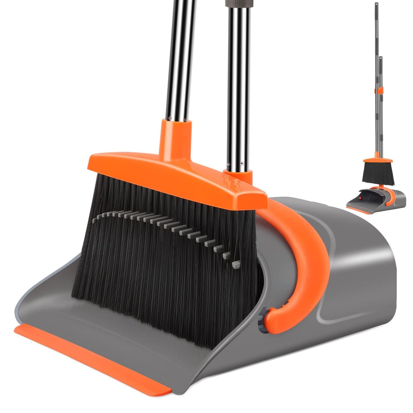Broom and Dustpan Set for Home & Office, Long Handle Combo, Indoor/Outdoor Use1