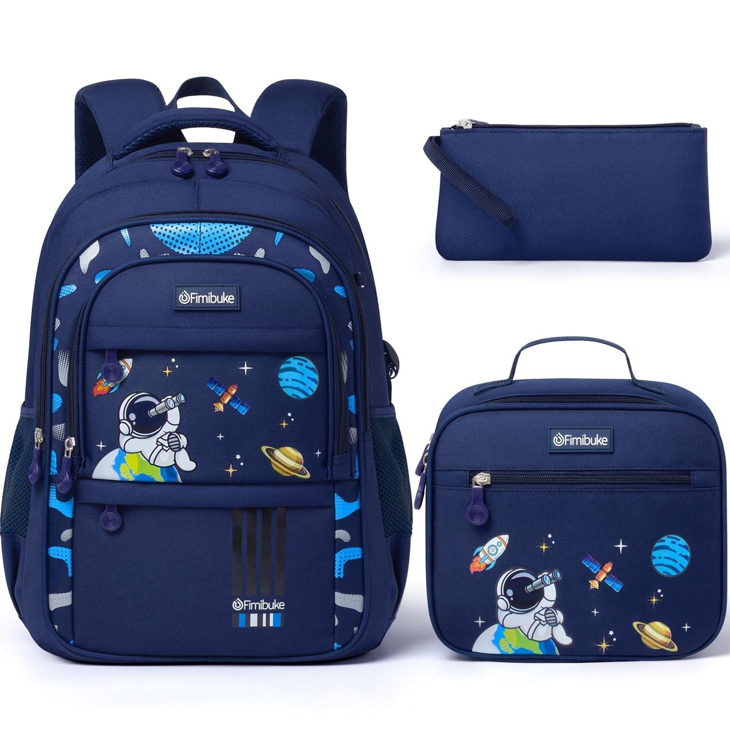 Kids Waterproof Space Backpack with Lunch Box Set   Boys School Bag, Travel Gear1