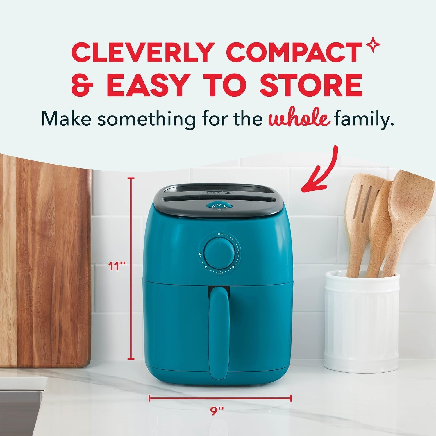 Compact Air Fryer with Adjustable Temperature - 2.6 Qt Nonstick Basket, Auto Shu1