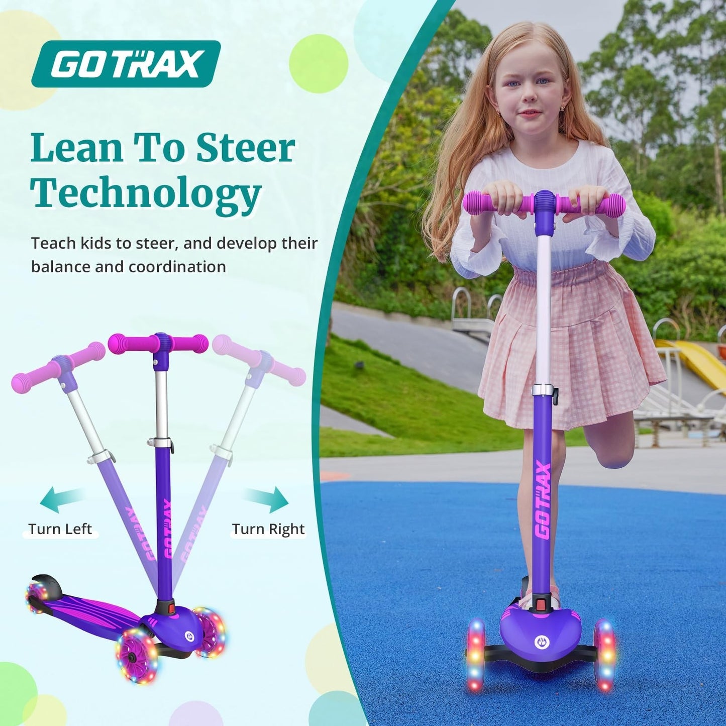 Kids Kick Scooter 3 Wheels for Boys & Girls Ages 2-8, Fun Outdoor Gifts3