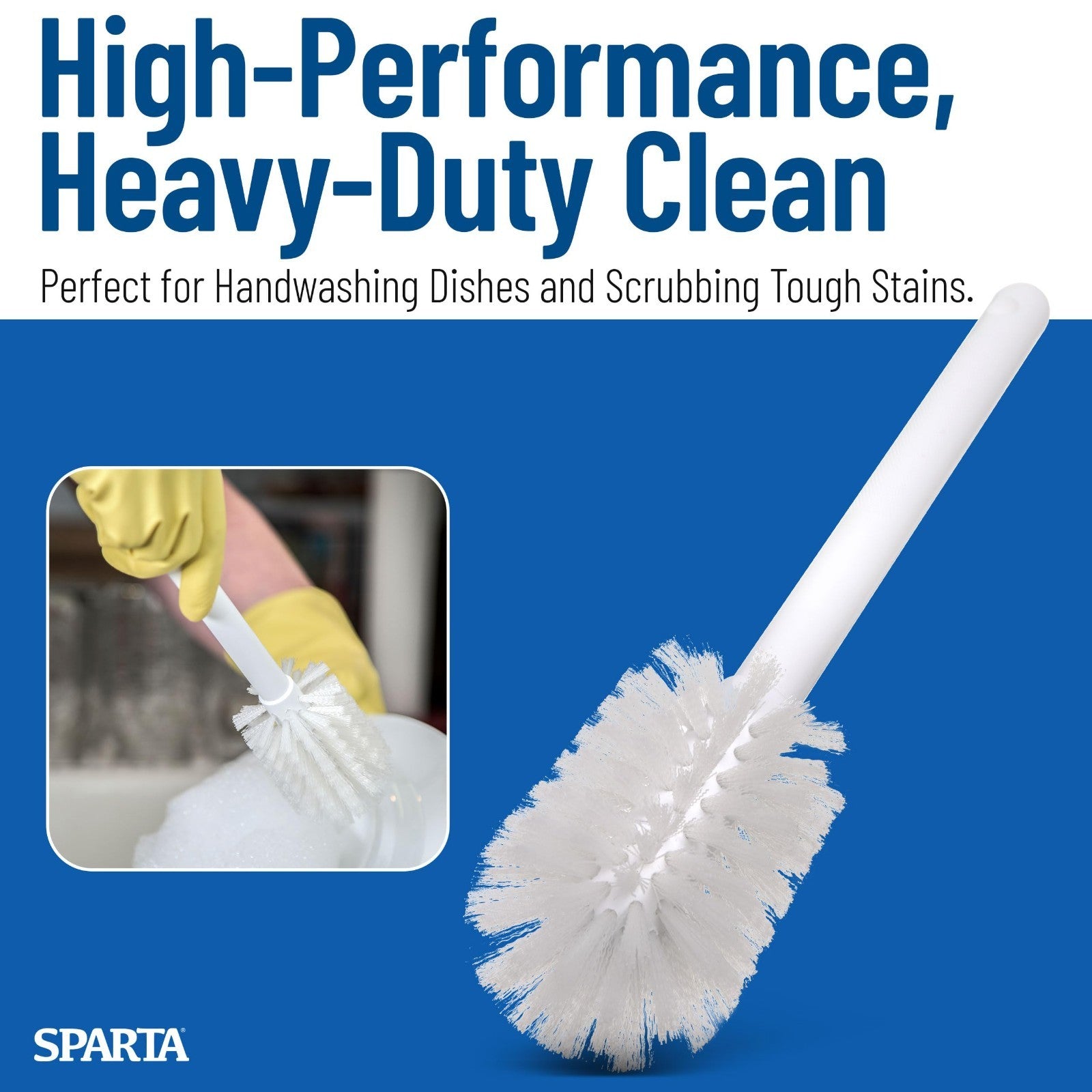 Dish Brush Set 6-Pack - 11" Nylon Head, Soak-Proof Handle, Food Residue Scraper6
