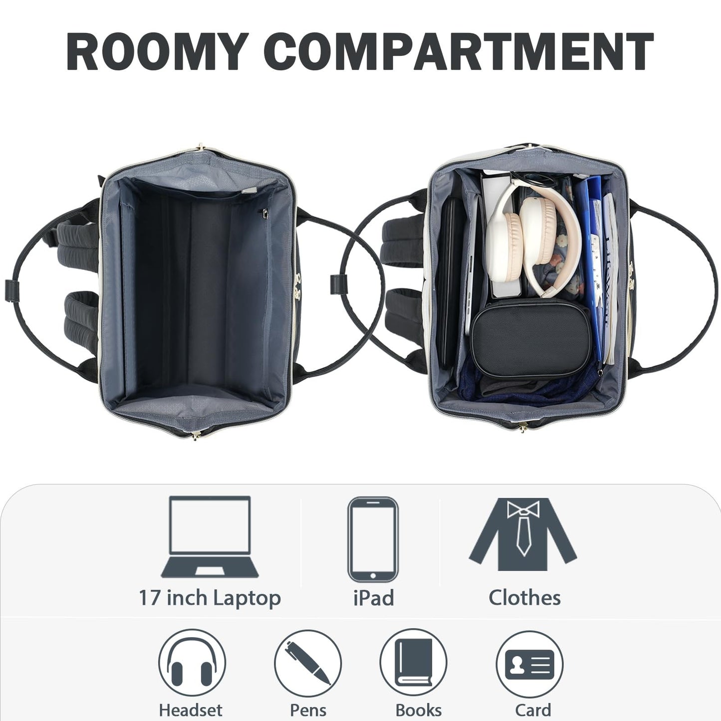 Stylish 17" Water-Repellent Laptop Backpack for Travel & College - Casual Daypac5