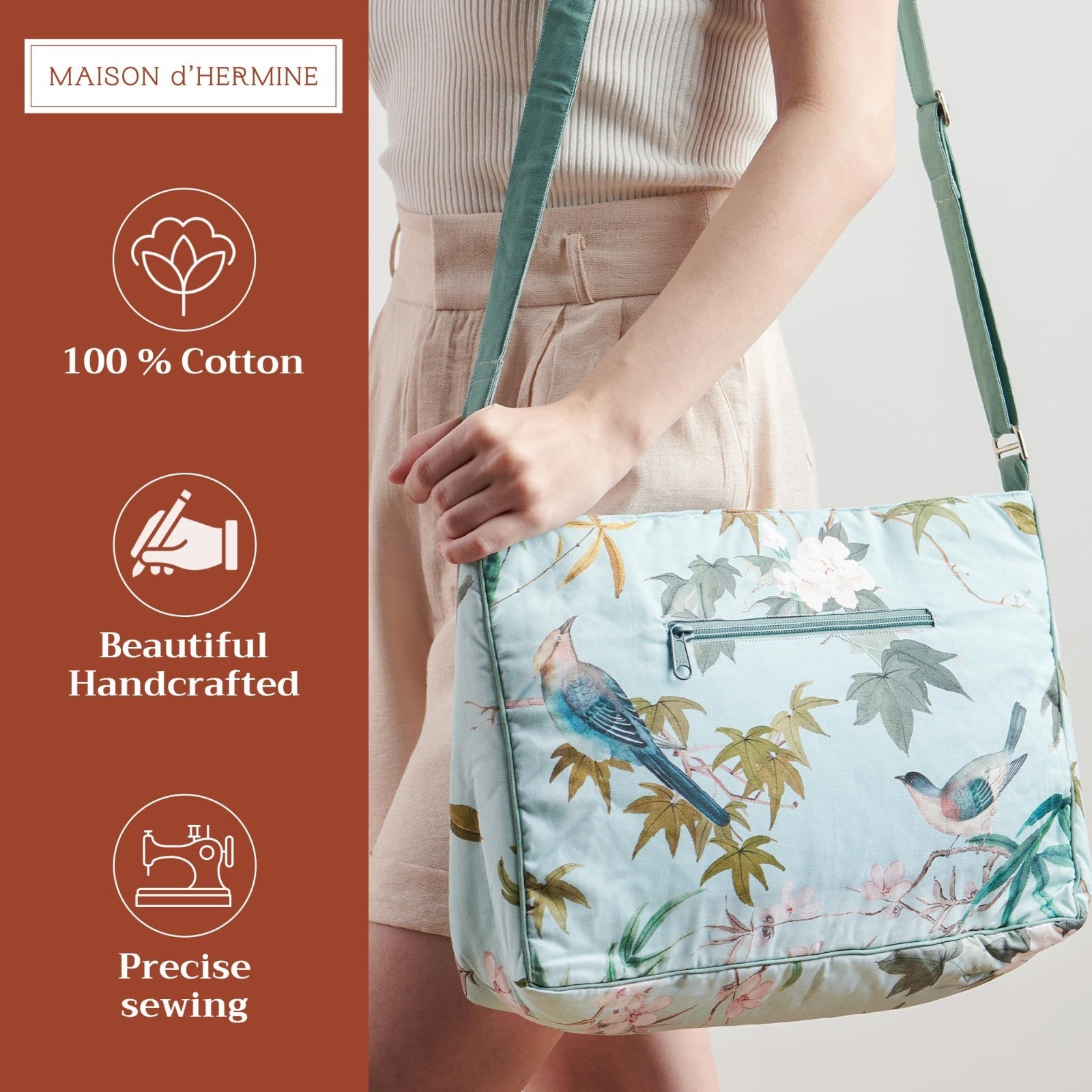 Stylish Cotton Shoulder Bag for Women   Versatile Handbag, Everyday Use, Fashion3