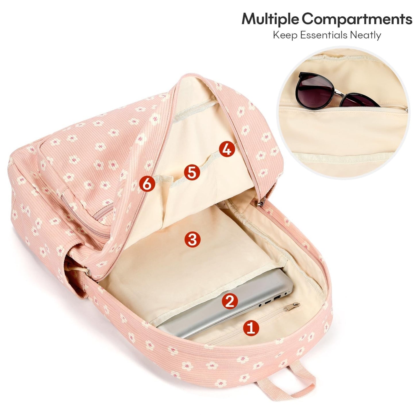 Adorable Preppy Corduroy Kids Backpack & Bookbag for Girls   School Essentials3