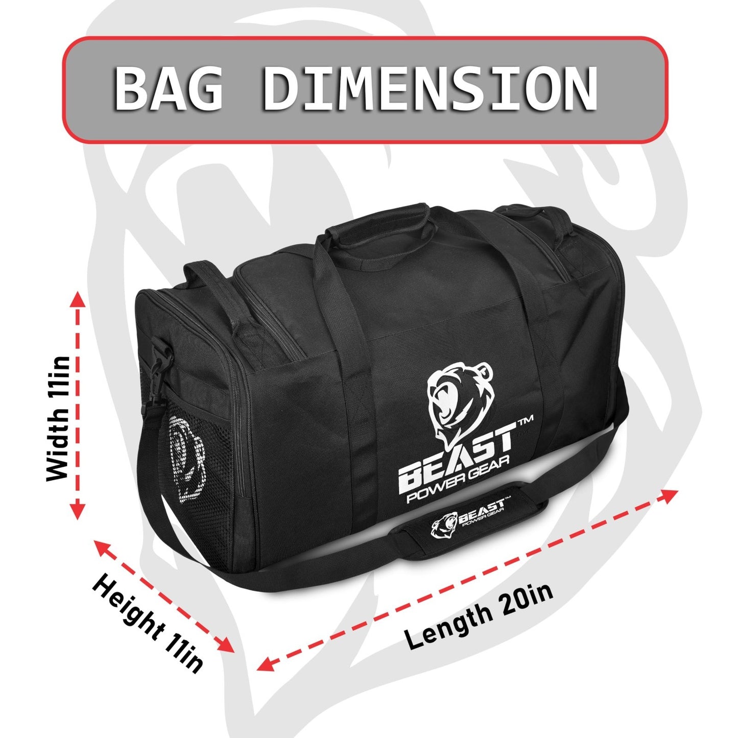 Versatile Gym Duffle Bag for Workout, Boxing, MMA - Shoes Compartment & Adjustab4