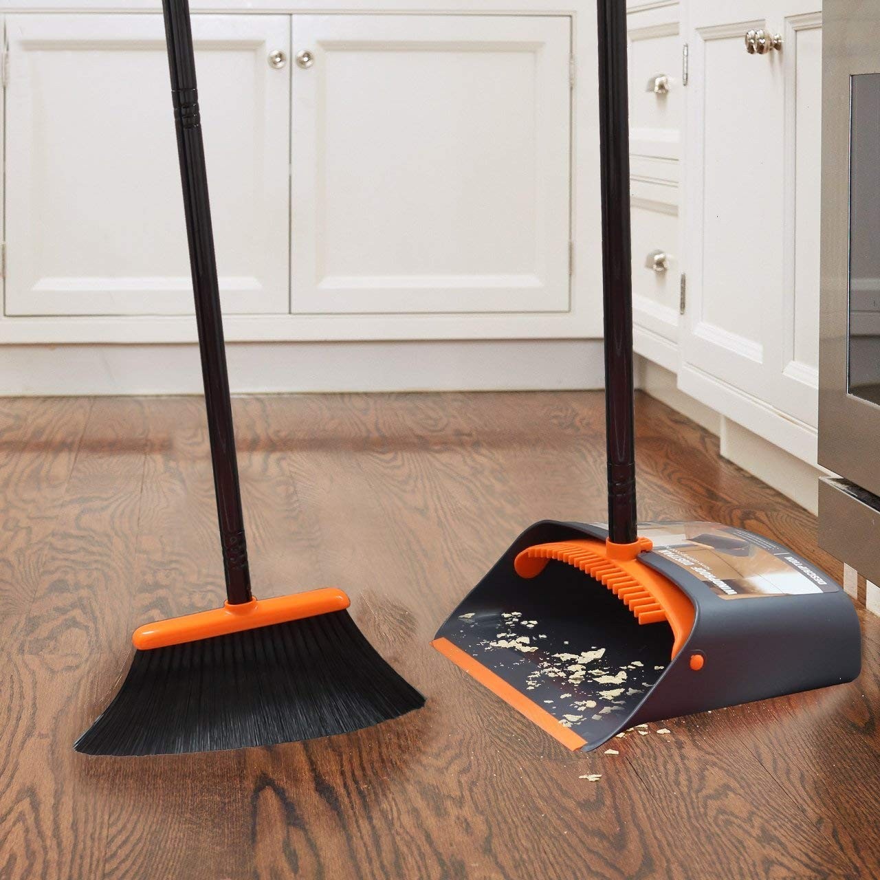 52" Long Handle Broom and Dustpan Set - Upright Stand for Home, Kitchen, Office2