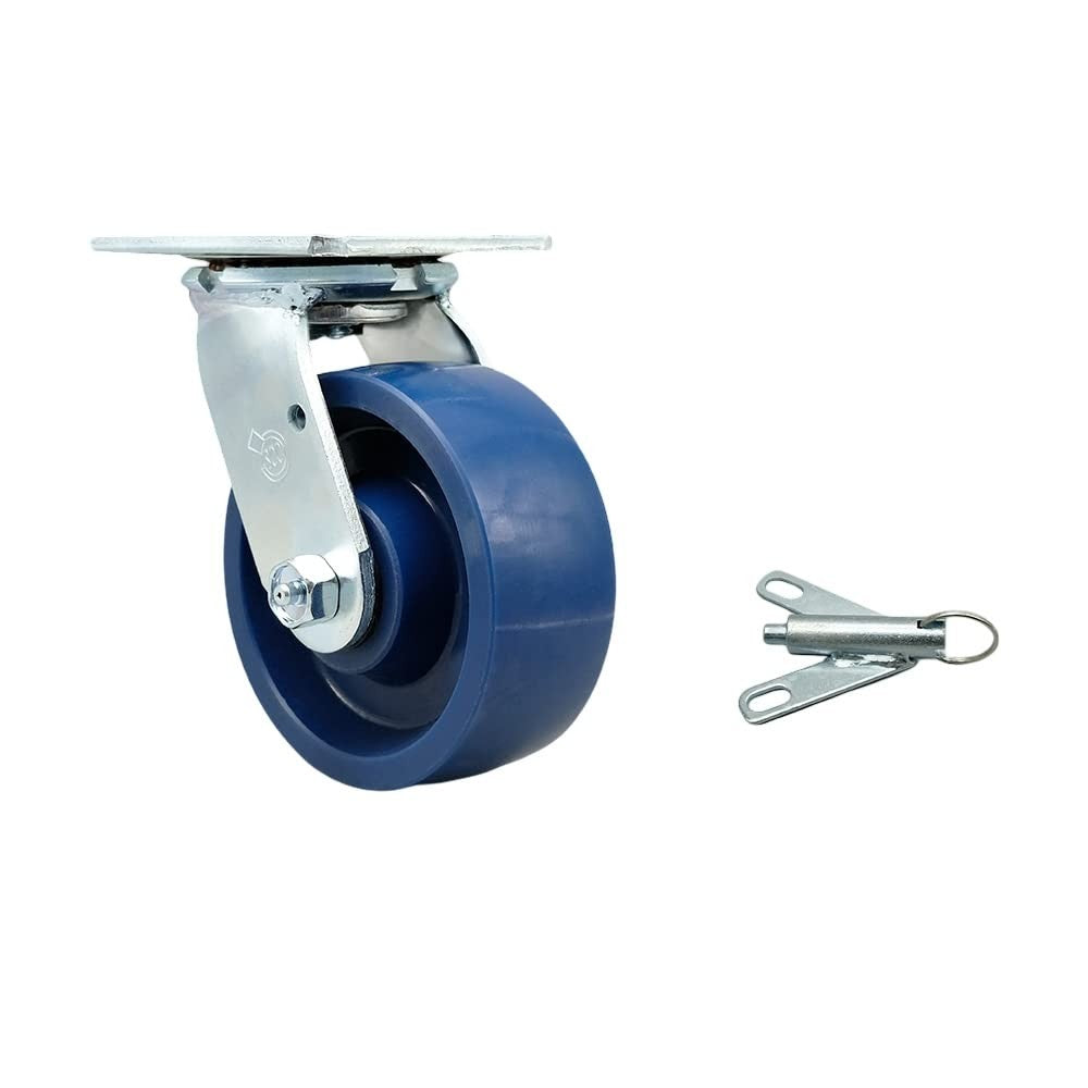 Heavy Duty 5" Polyurethane Wheel Caster - Bolt-On Swivel Lock, 1,000 lbs Capacit1