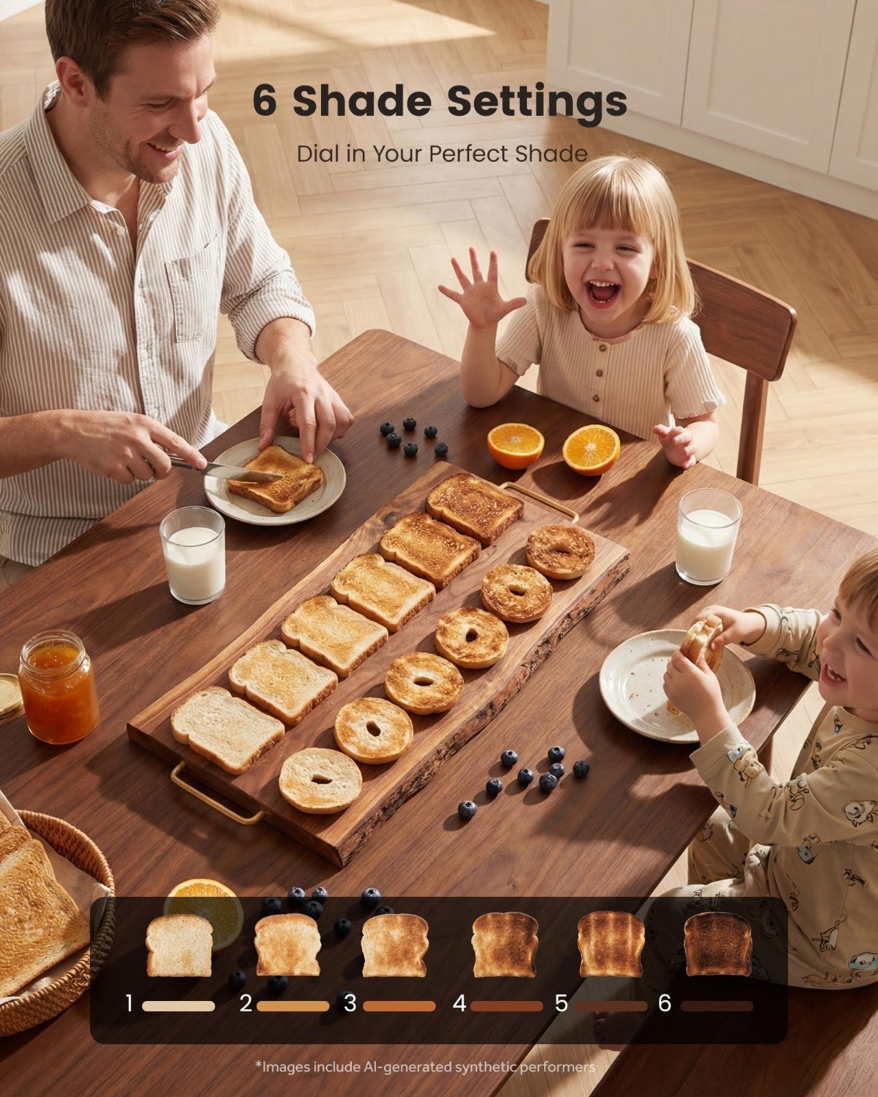 4 Slice Retro Toaster with Touch Screen, Extra Wide Slots, 6 Browning Levels, De3