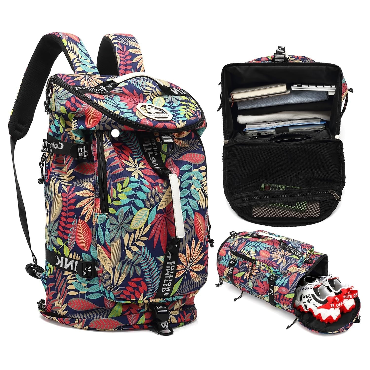 Waterproof Gym Duffel Backpack with Shoe Compartment & 4 Carry Methods   Sports,2