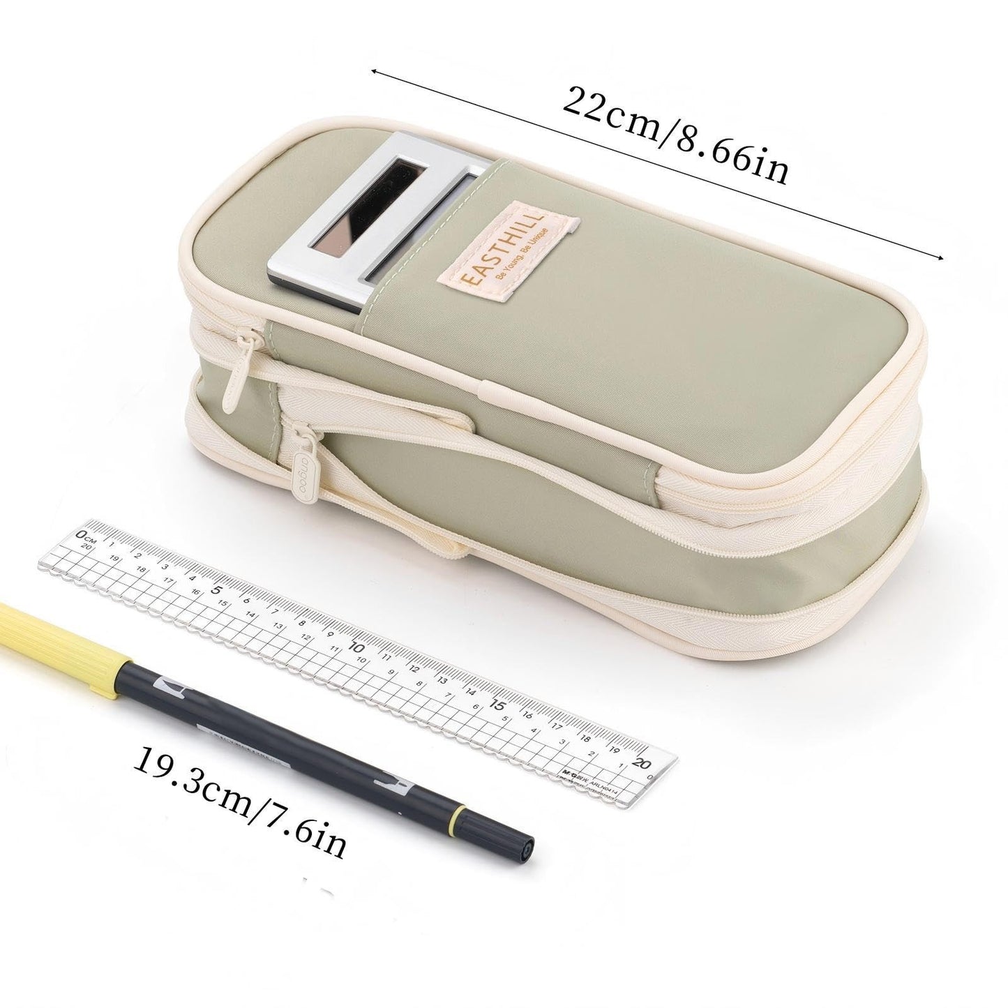 Large Capacity Pencil Case   Big Pouch for Stationery & Pens   Teen Girls   Gree2