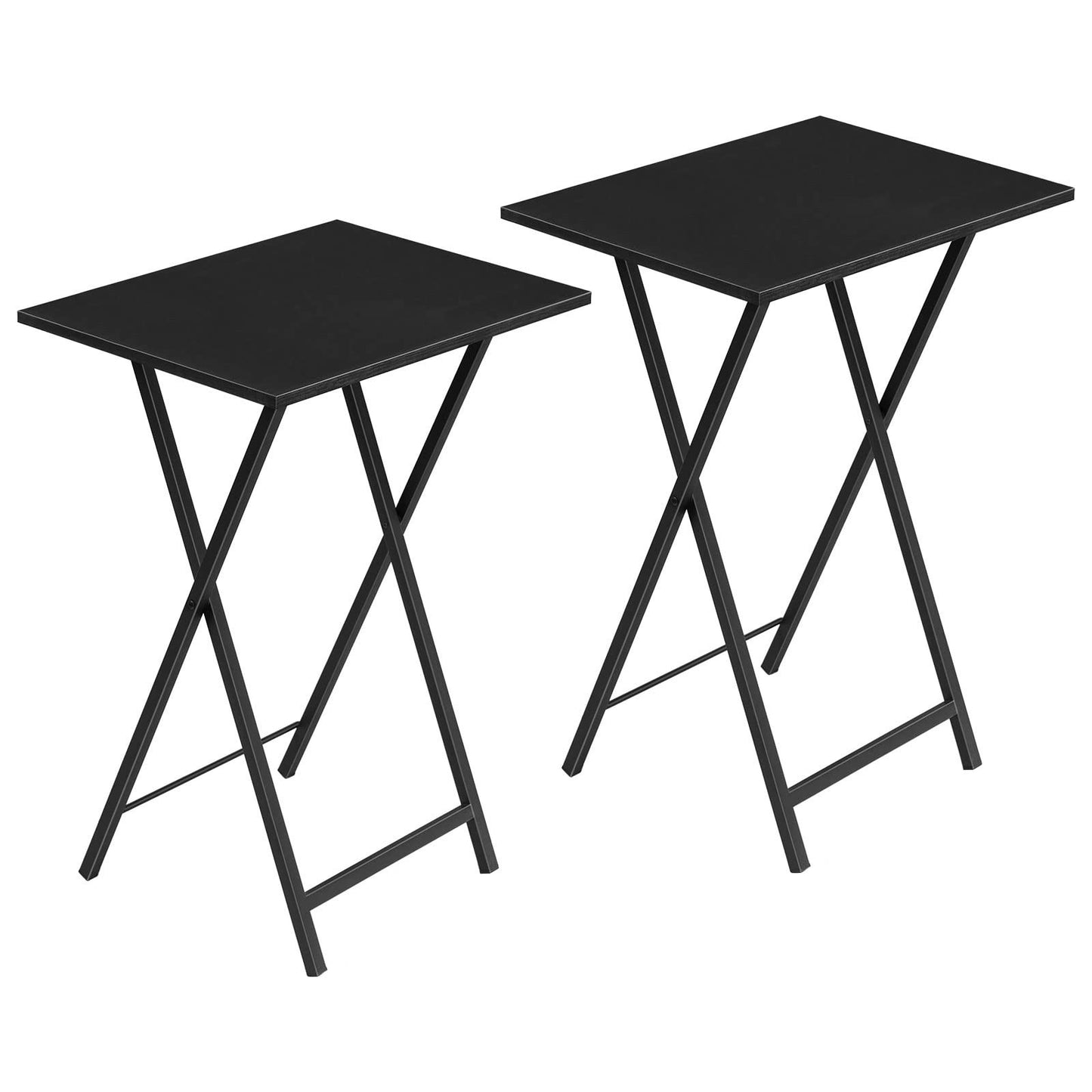Set of 2 Folding TV Tray Tables - Space-Saving Snack Desks for Couch, Easy Assem1