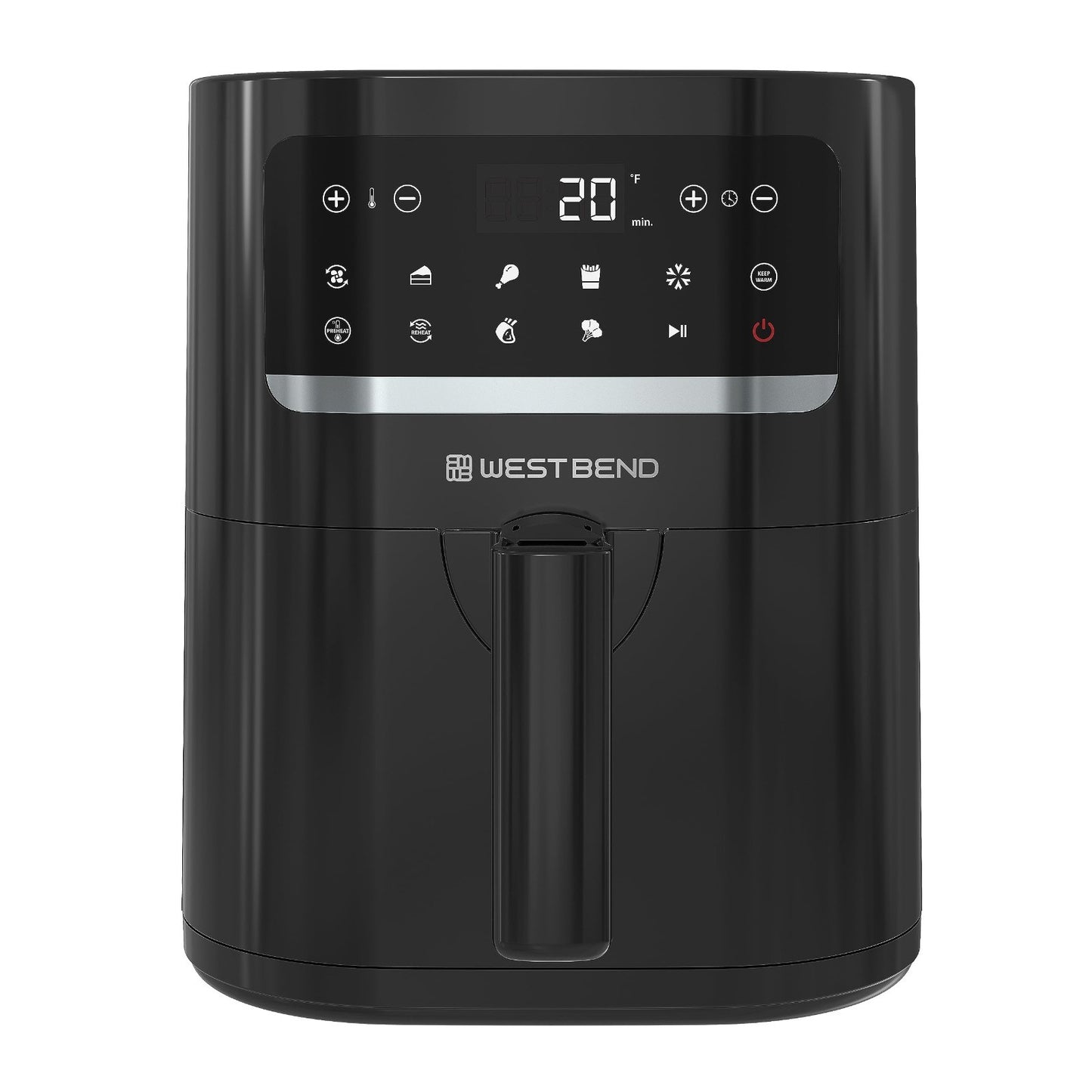 Compact 5 Quart Air Fryer with Digital Controls, LCD Display, 10 Presets, Nonsti5