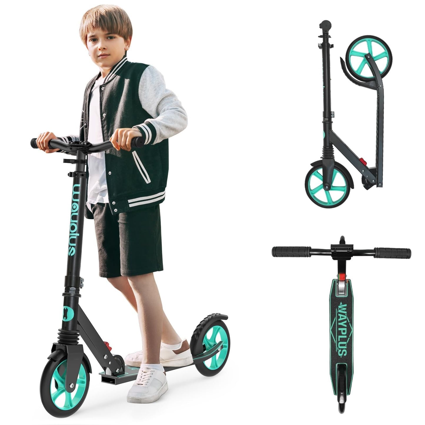 Kick Scooter for Kids, Teens & Adults - 8" Big Wheels, 240lb Capacity, Ages 6+0