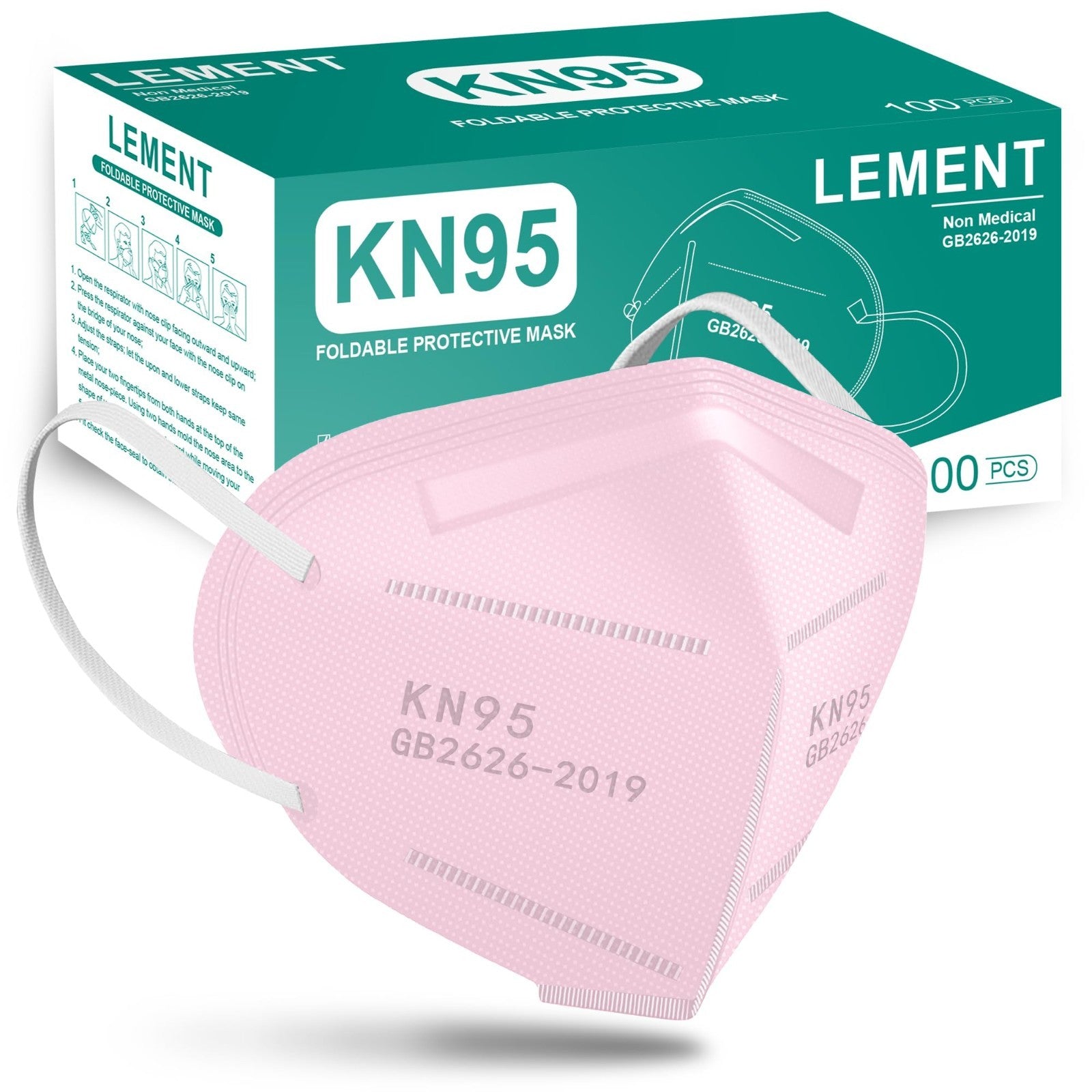 100 Pack KN95 Face Masks   Breathable Disposable Dust Masks for Adults, Pink0
