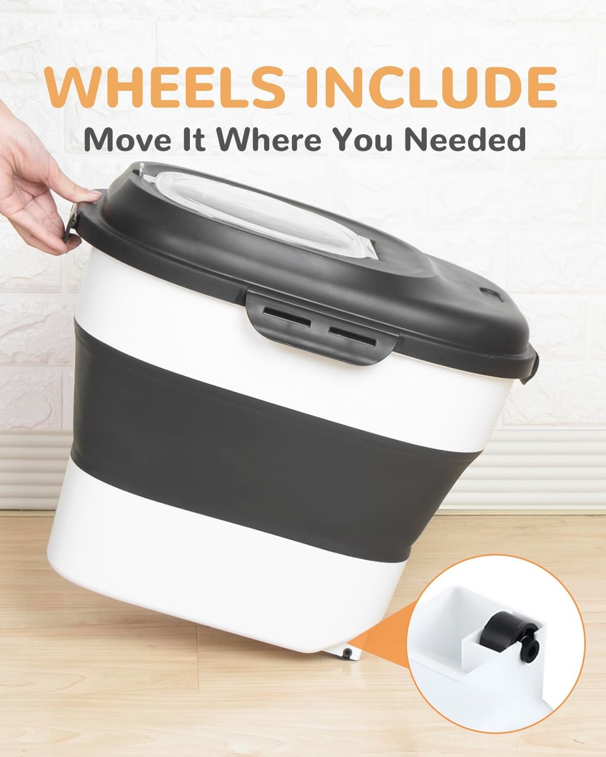 Collapsible Dog Food Storage Container - 30-35 Lbs Capacity, Airtight & Durable3