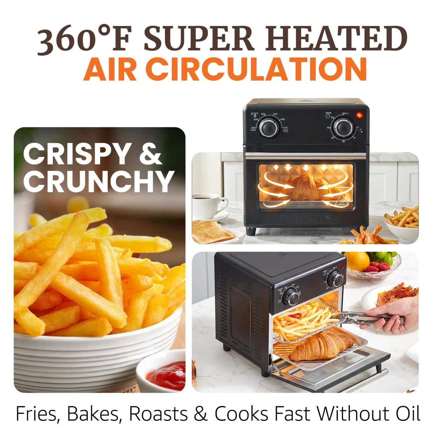 Compact 8.5Qt Air Fryer Oven - Mini Countertop Cooker with Adjustable Temp & Tim4