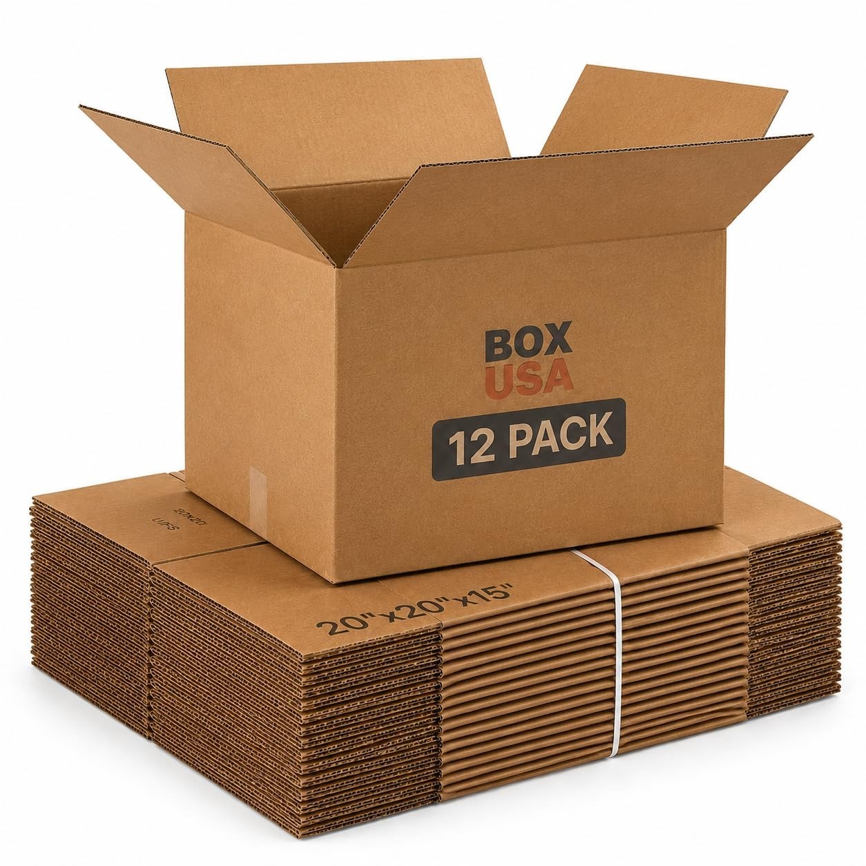 Large Corrugated Moving Boxes 20"x20"x15" (12 Pack)   Heavy Duty Shipping & Stor1