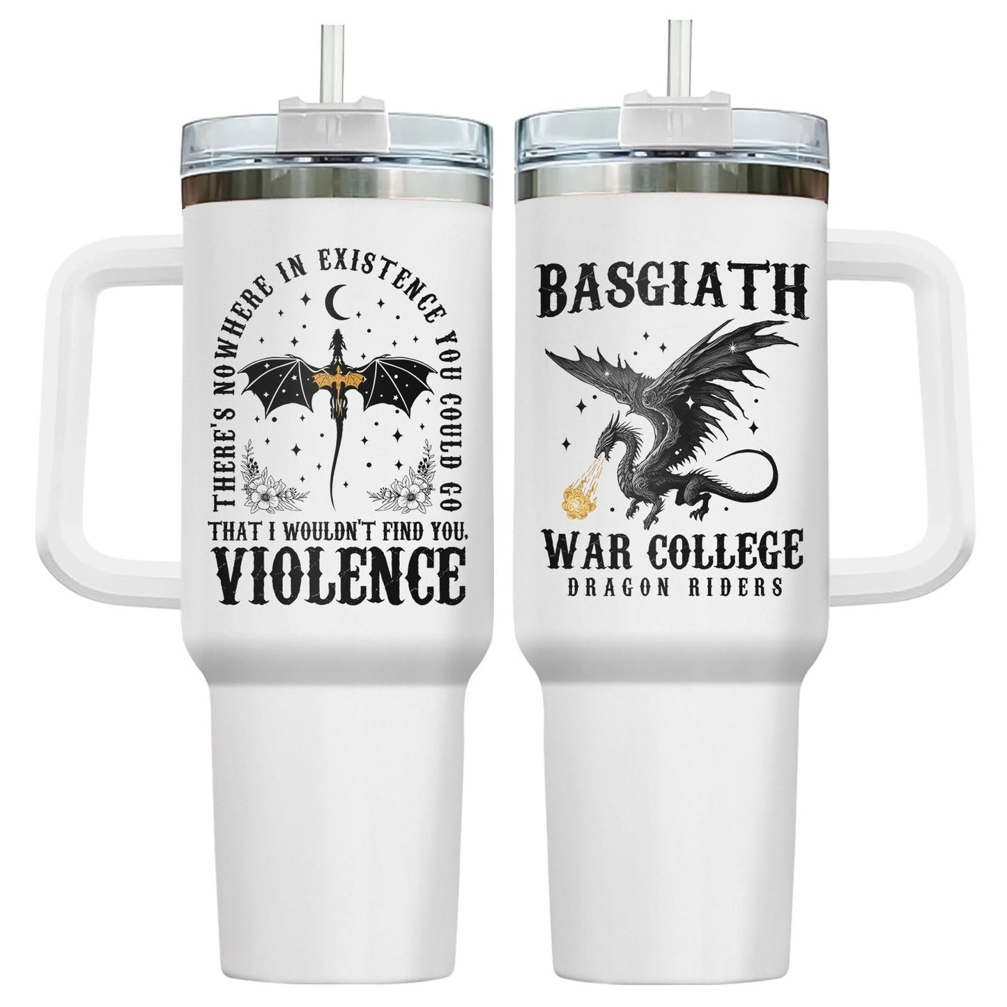 Insulated 40oz Travel Mug with Handle & Straw   Perfect Gift for Book Lovers1