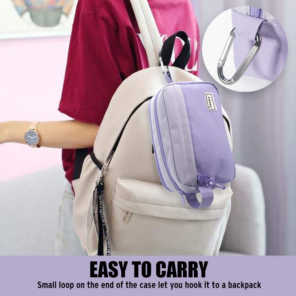 High Capacity Pencil Case Organizer   Big Pouch with Easy Grip Handle, Purple2