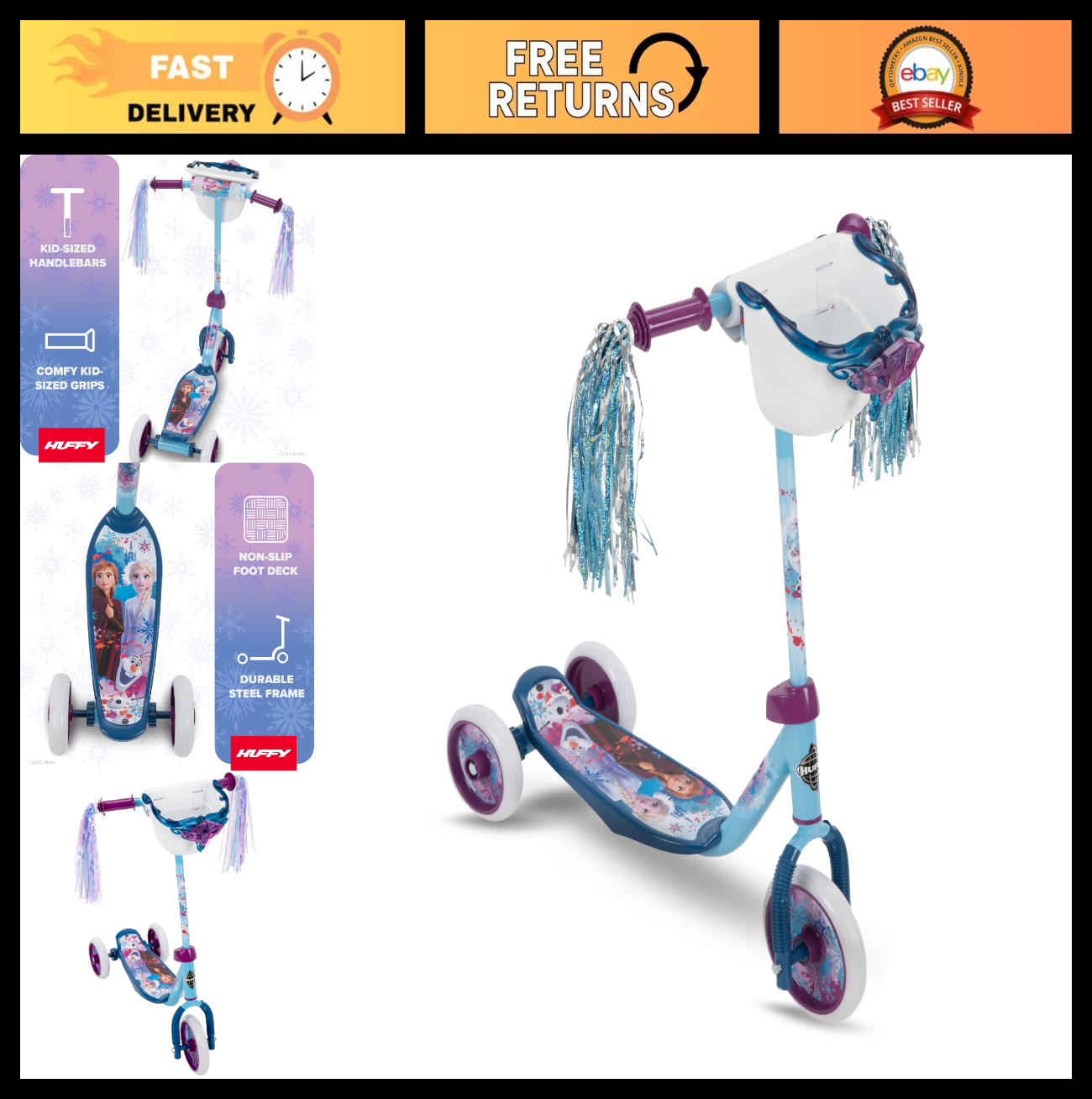 3-Wheel Toddler Scooter for Ages 3+, Colorful Character Designs, Fun & Safe Ride0