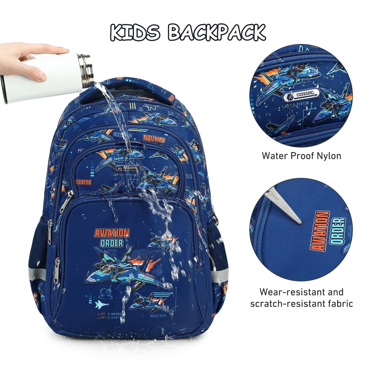 Fighter Pattern Kids Backpack with Lunch Box for Boys Ages 5 10, 16in Book Bag7