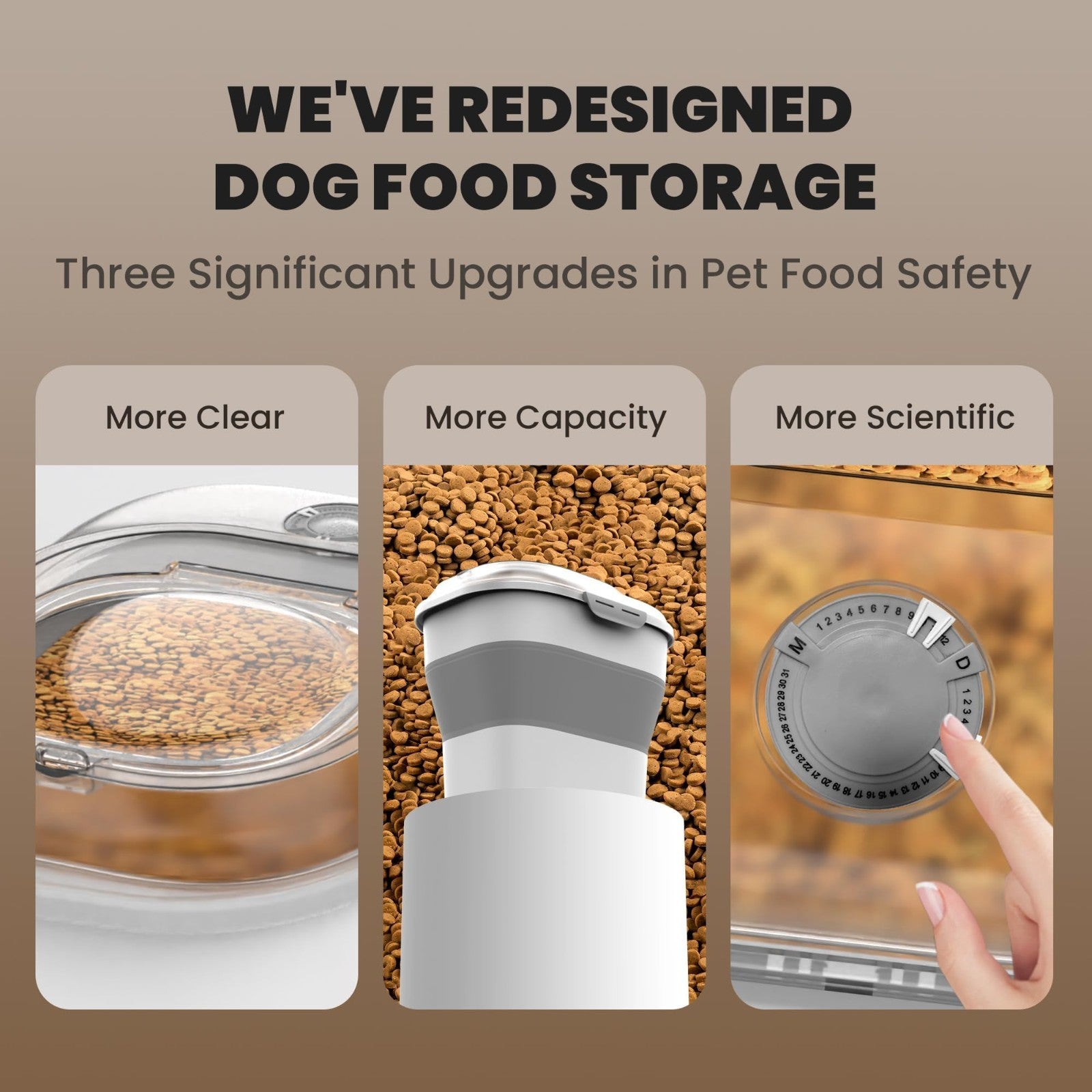 Collapsible Dog Food Storage Container on Wheels   32 35 Lbs Capacity, Airtight6