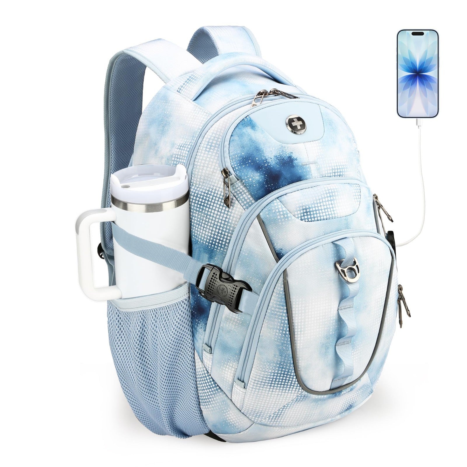31L Laptop Backpack with USB Charging Port, Waterproof Travel Bag for Men1