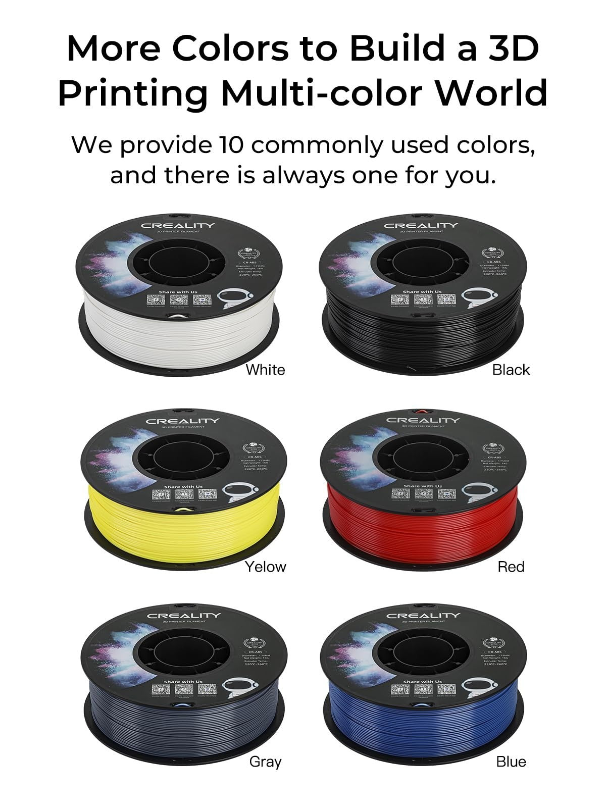 ABS 3D Printer Filament 1.75mm 4kg Bundle - Odorless, Non-Toxic, Tough & Stable5