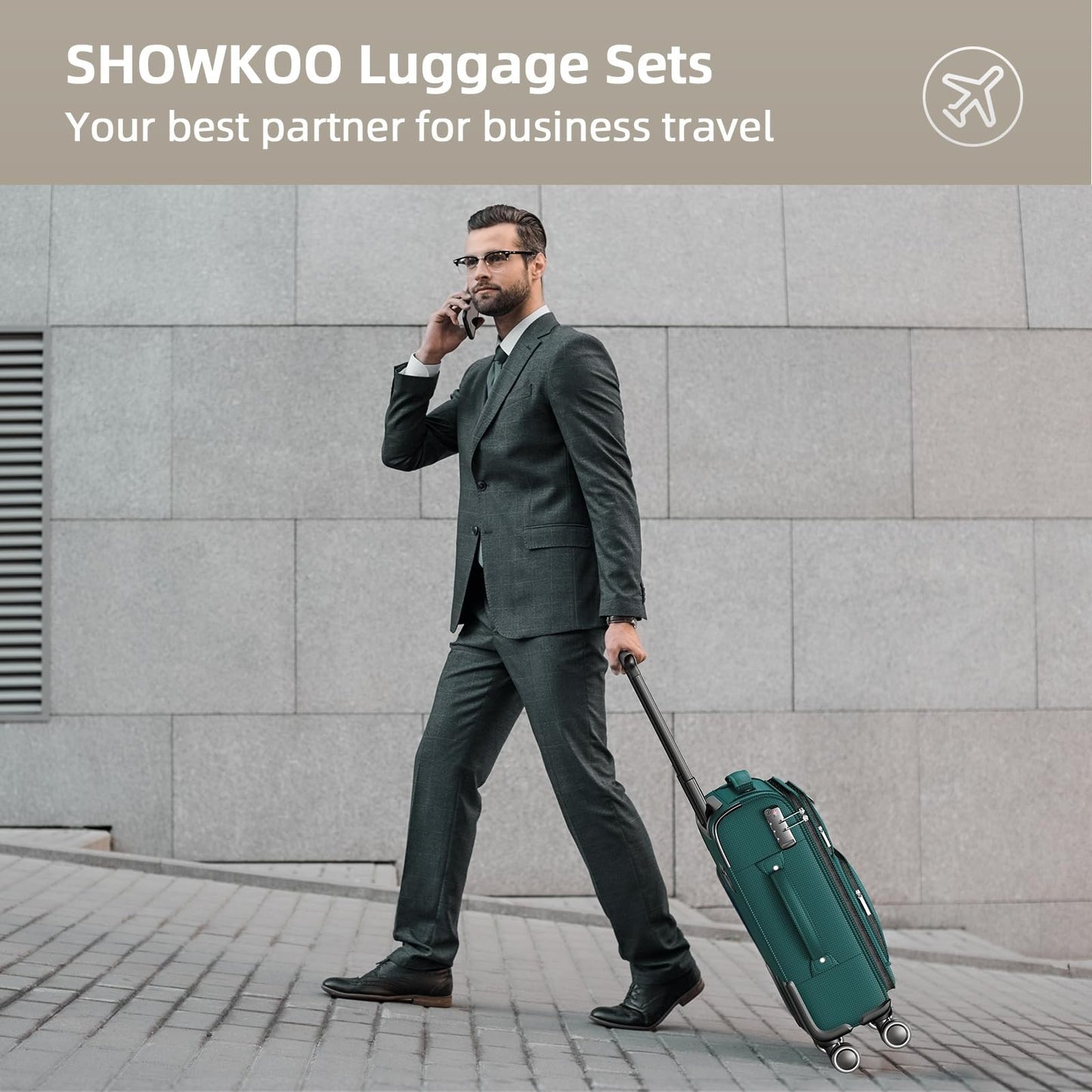 3-Piece Softside Luggage Set - Expandable, Durable Oxford Fabric, TSA Lock, 360°2