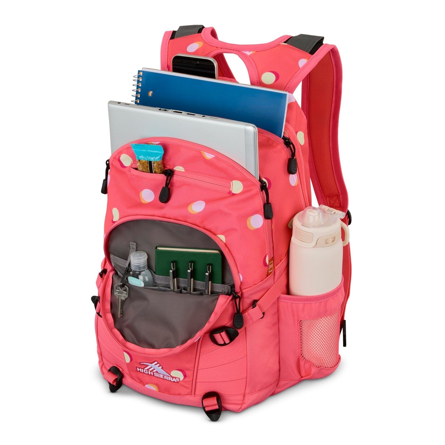 Versatile Polka Dot Travel Backpack with Tablet Sleeve   Ideal Work & School Bag3