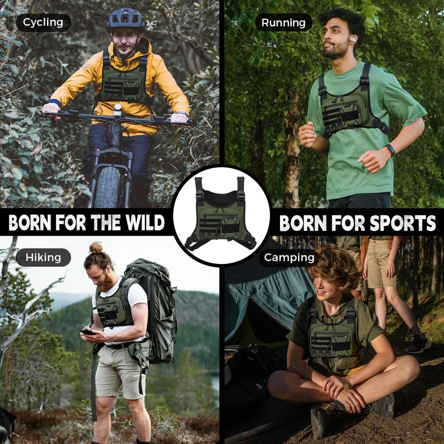 Men's Outdoor Chest Bag - Tactical Vest Holster for Pistols, EDC Pack for Hiking4