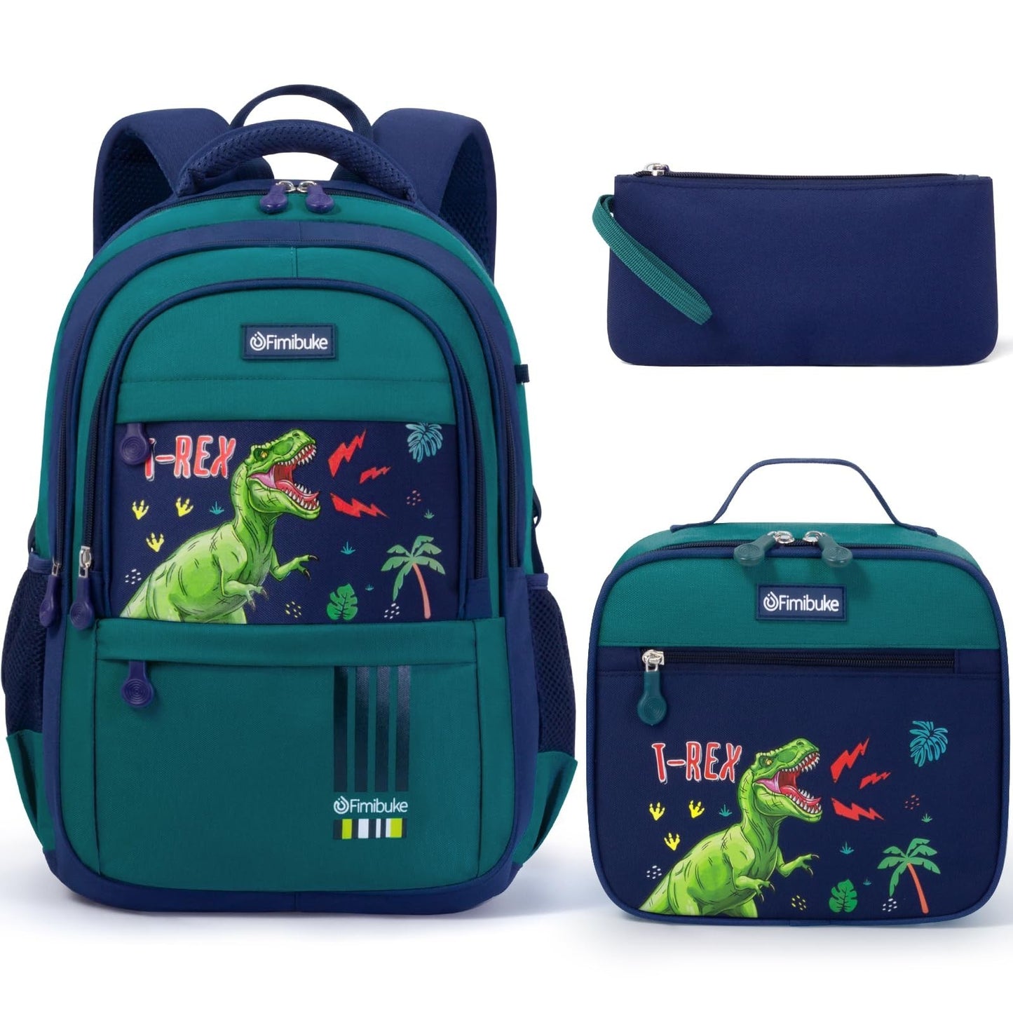 Dinosaur Kids Backpack Set for Boys   3 PCS with Lunch Box   School & Travel Gea1