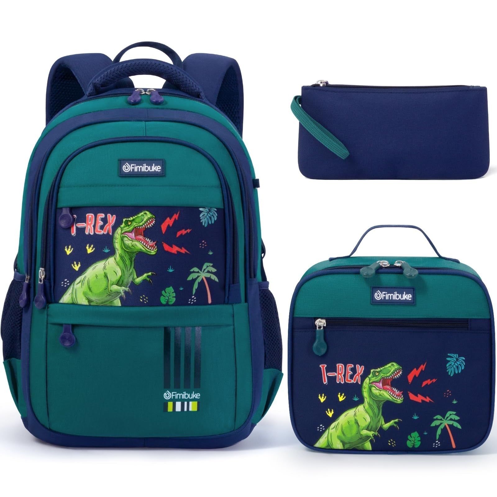 Dinosaur Kids Backpack Set for Boys   3 PCS with Lunch Box   School & Travel Gea1