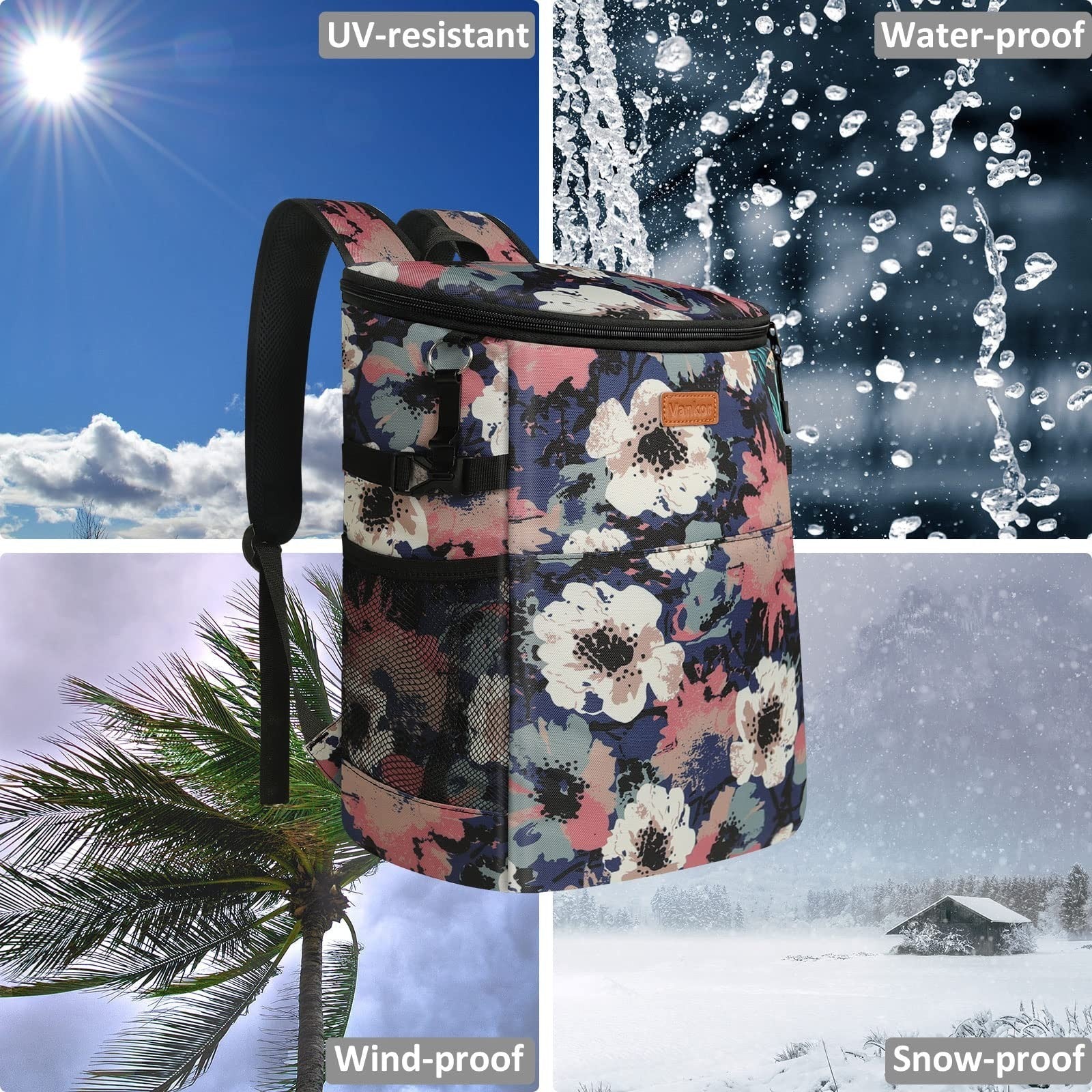 Insulated Camping Cooler Backpack - Holds 30-45 Cans, Waterproof, Leak Proof, Th6