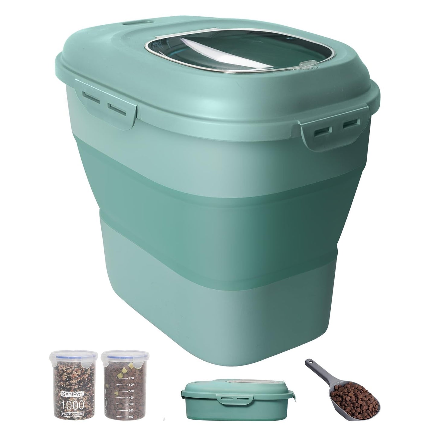 Airtight 30-35Lbs Dog Food Storage Container - Collapsible & Portable Pet Food B1