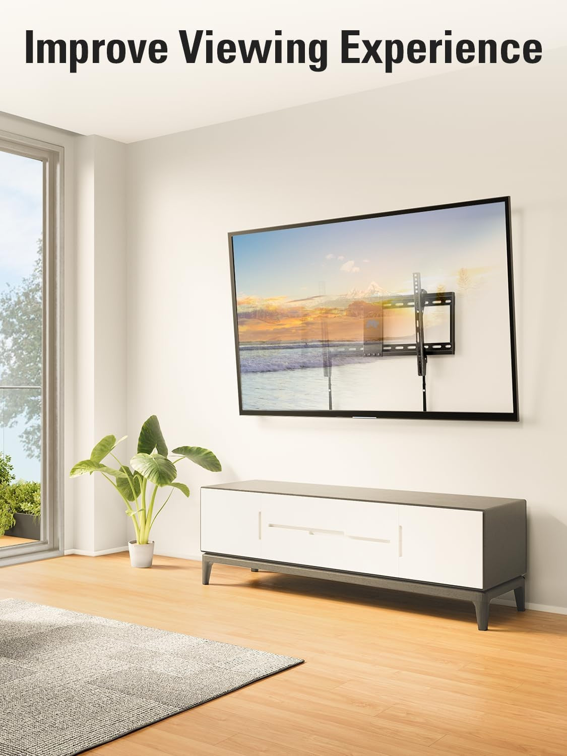 Universal Tilt TV Wall Mount for 37 90 Inch TVs, Low Profile, 132lbs Capacity, V8