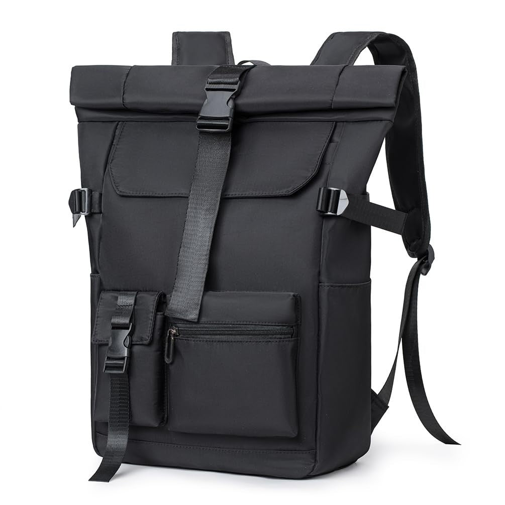 Lightweight Roll Top Travel Backpack, Versatile Daily Work Bag, Multiple Pockets1